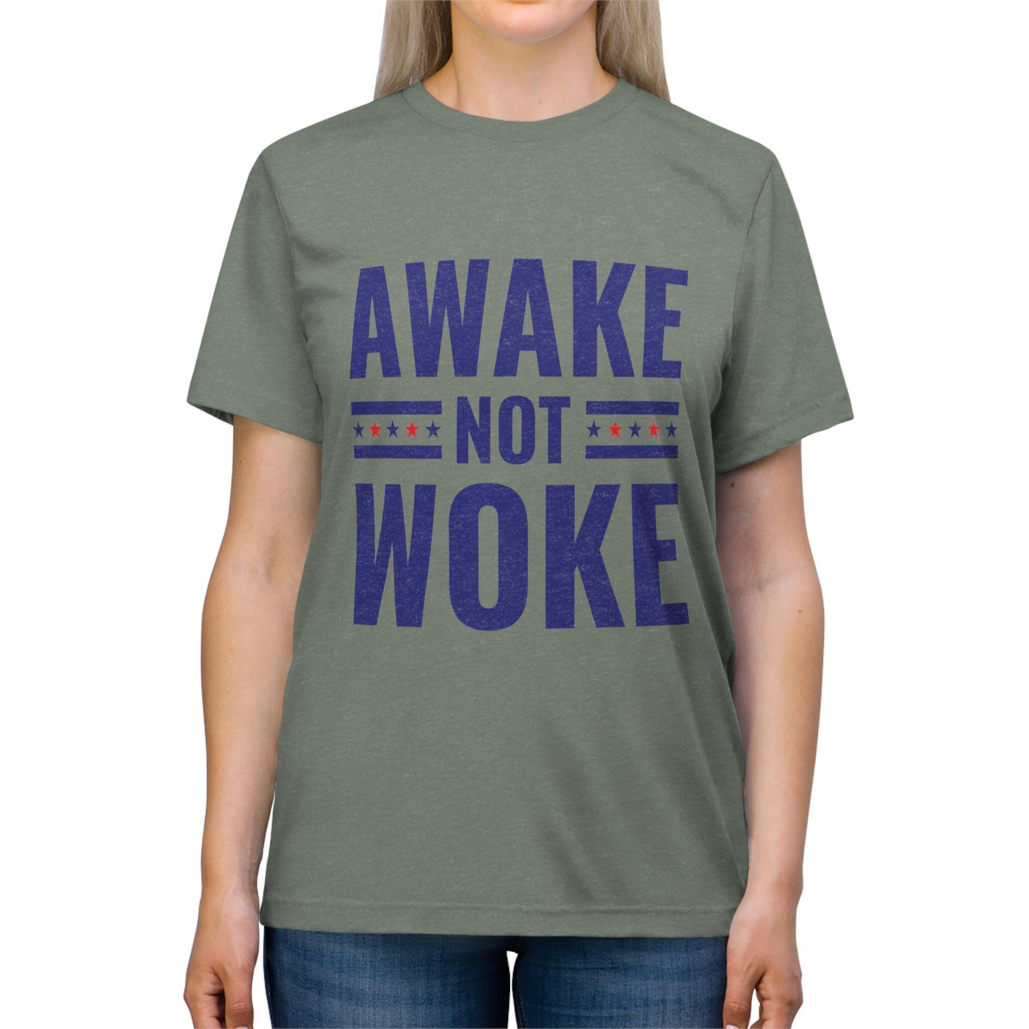 Awake Not Woke Unisex Triblend Tee