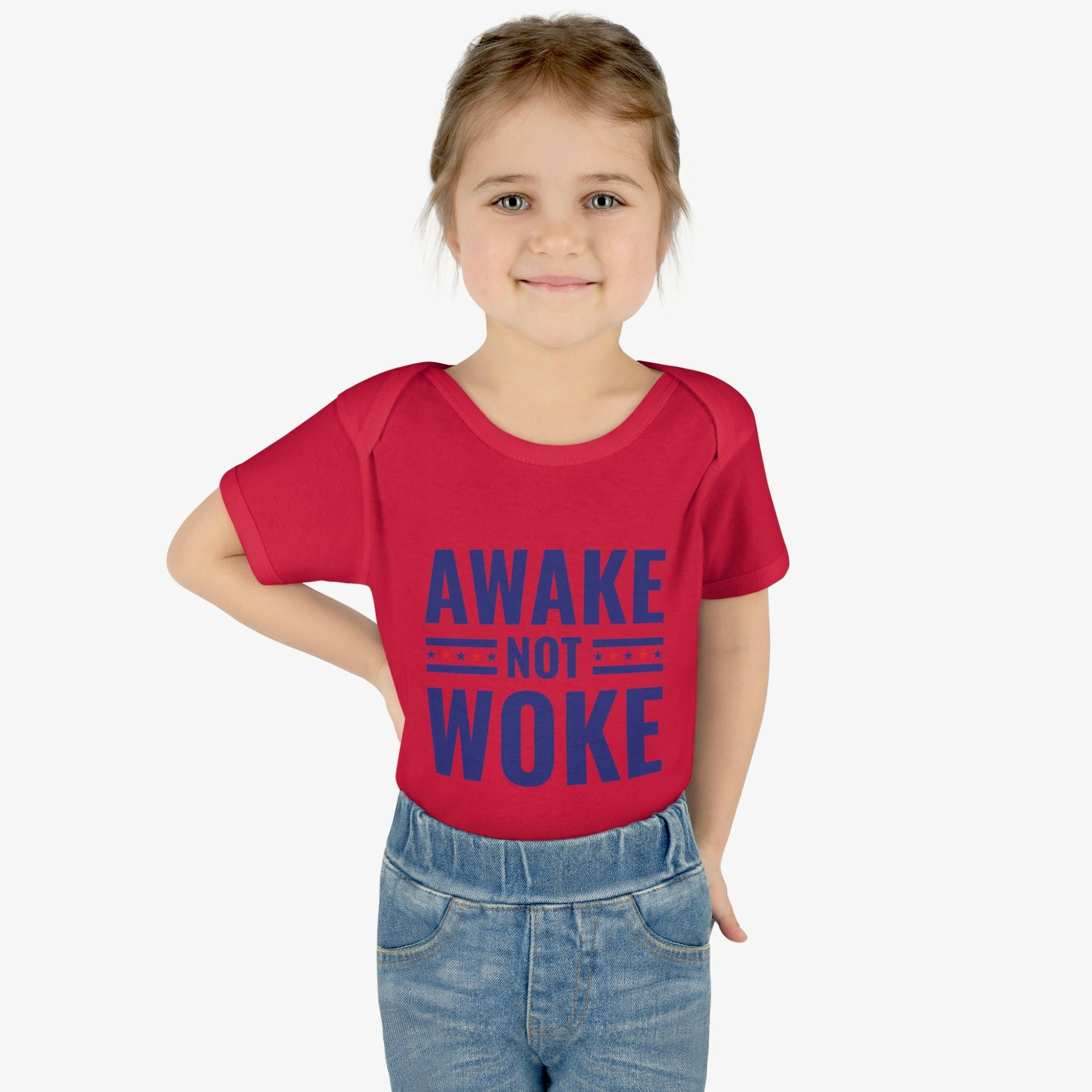 Awake Not Woke Infant Baby Rib Bodysuit