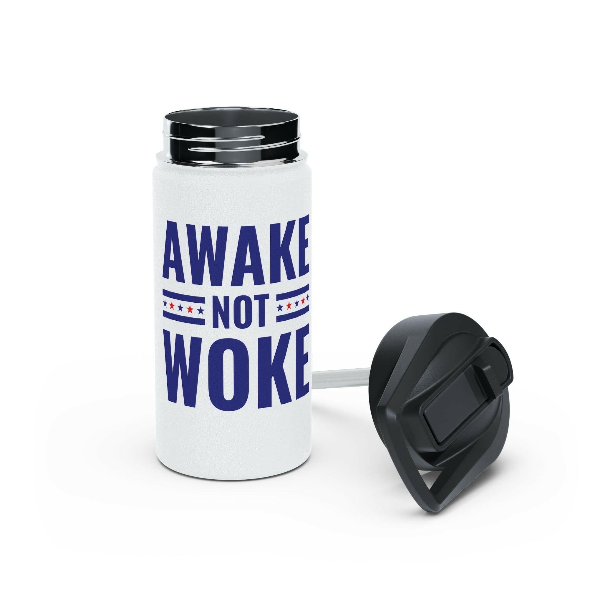 Awake Not Woke Patriotic Stainless Steel Water Bottle