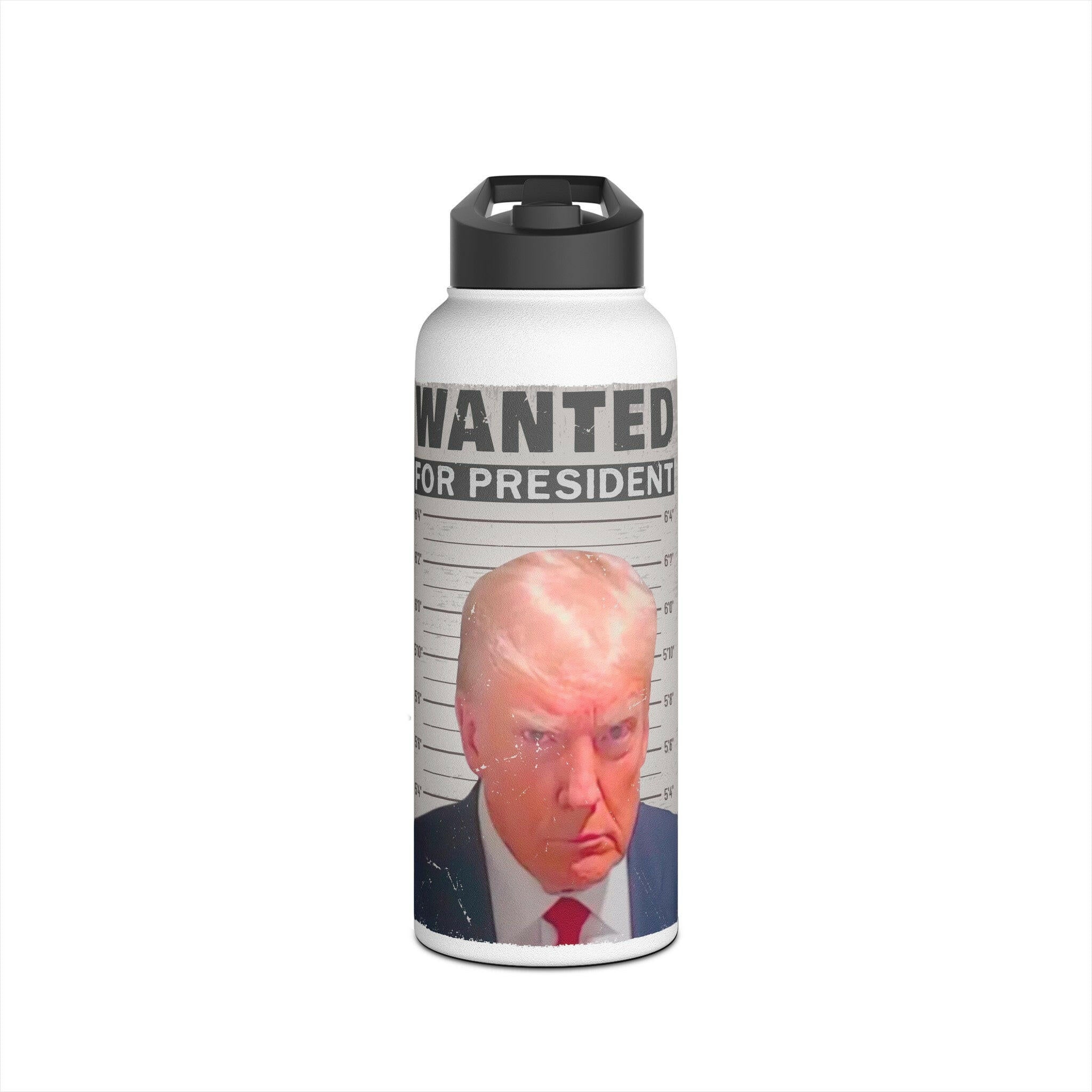 Wanted for President Trump Stainless Steel Water Bottle