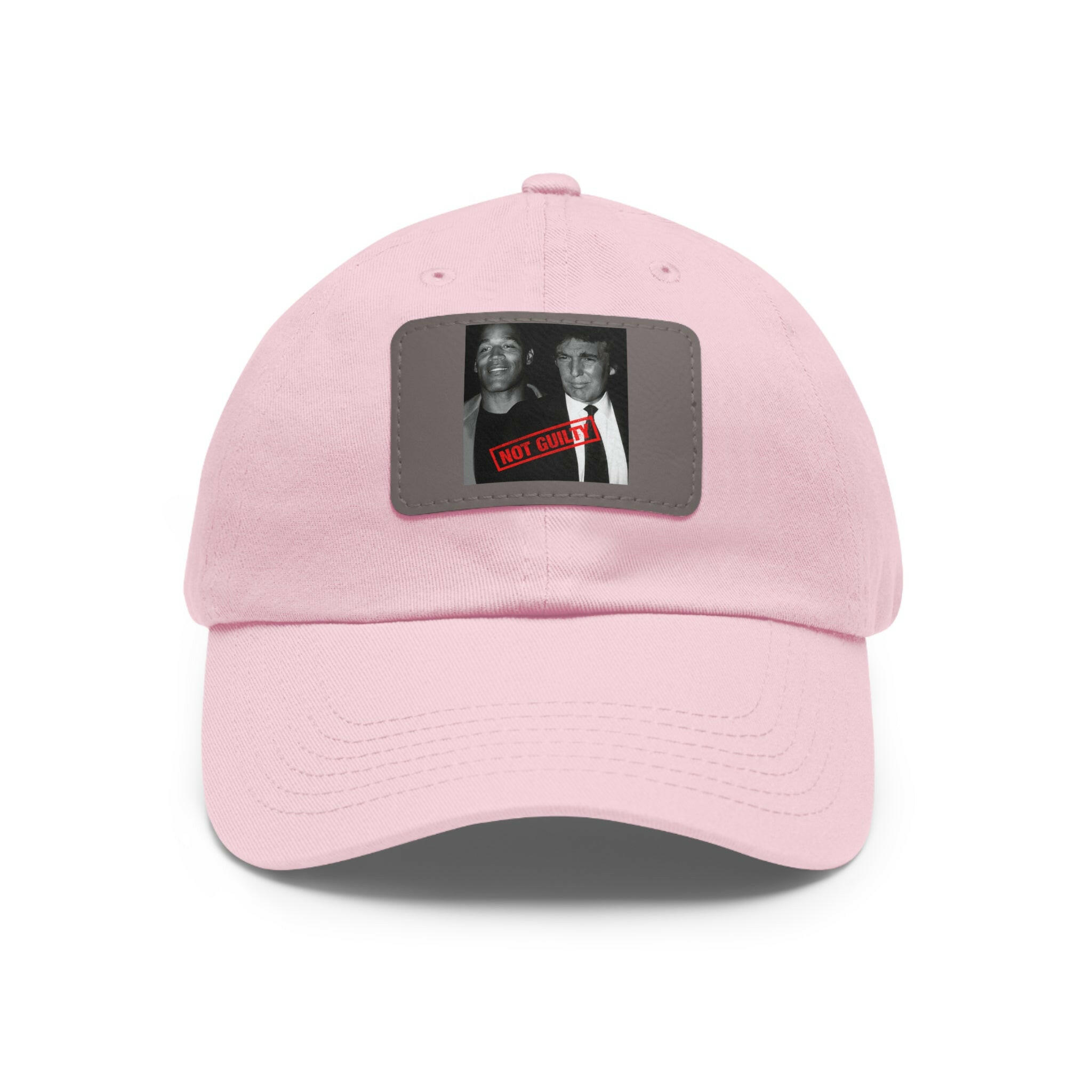 OJ Trump Not Guilty Dad Hat with Leather Patch (Rectangle)