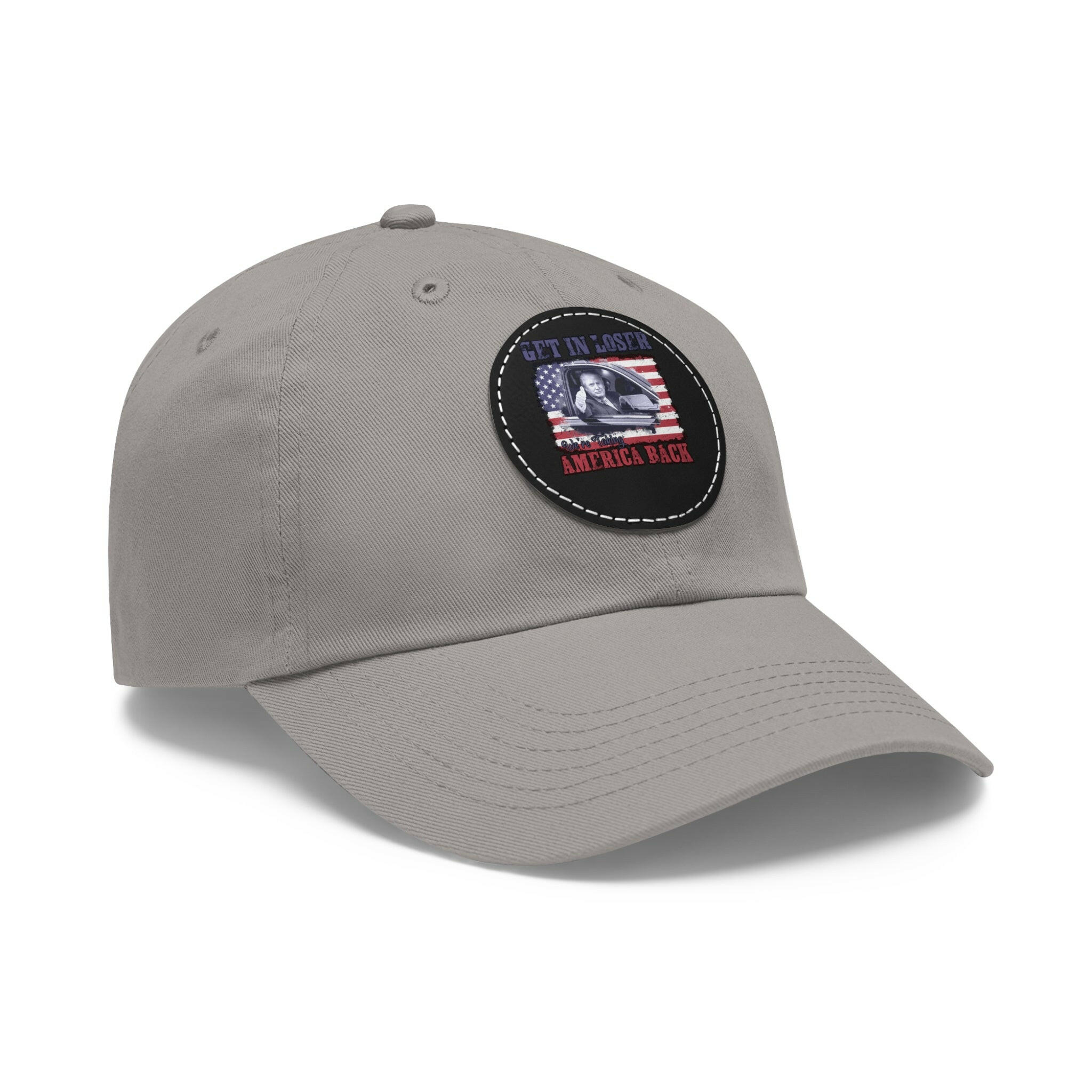 Get in Loser Dad Hat with Leather Patch (Round)