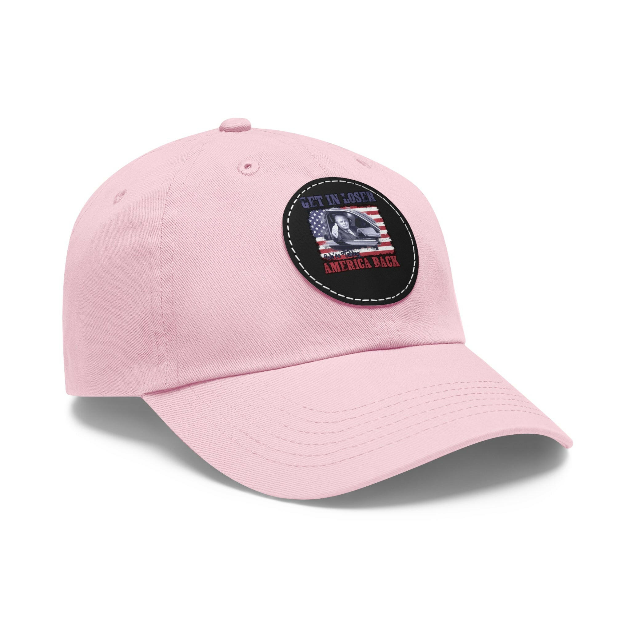 Get in Loser Dad Hat with Leather Patch (Round)