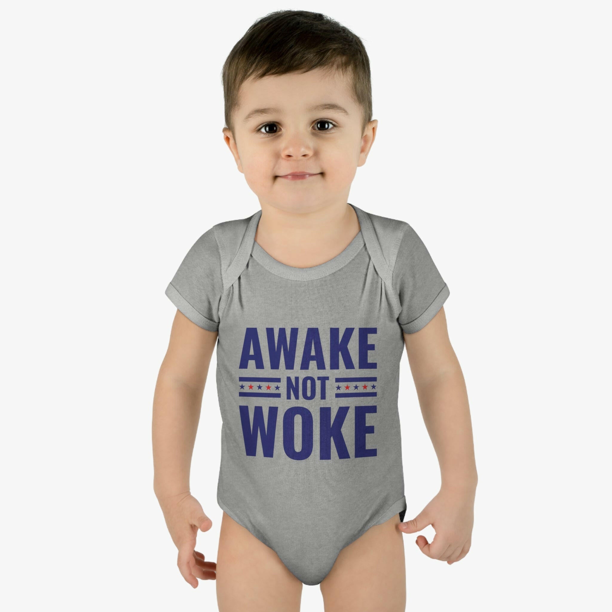 Awake Not Woke Infant Baby Rib Bodysuit