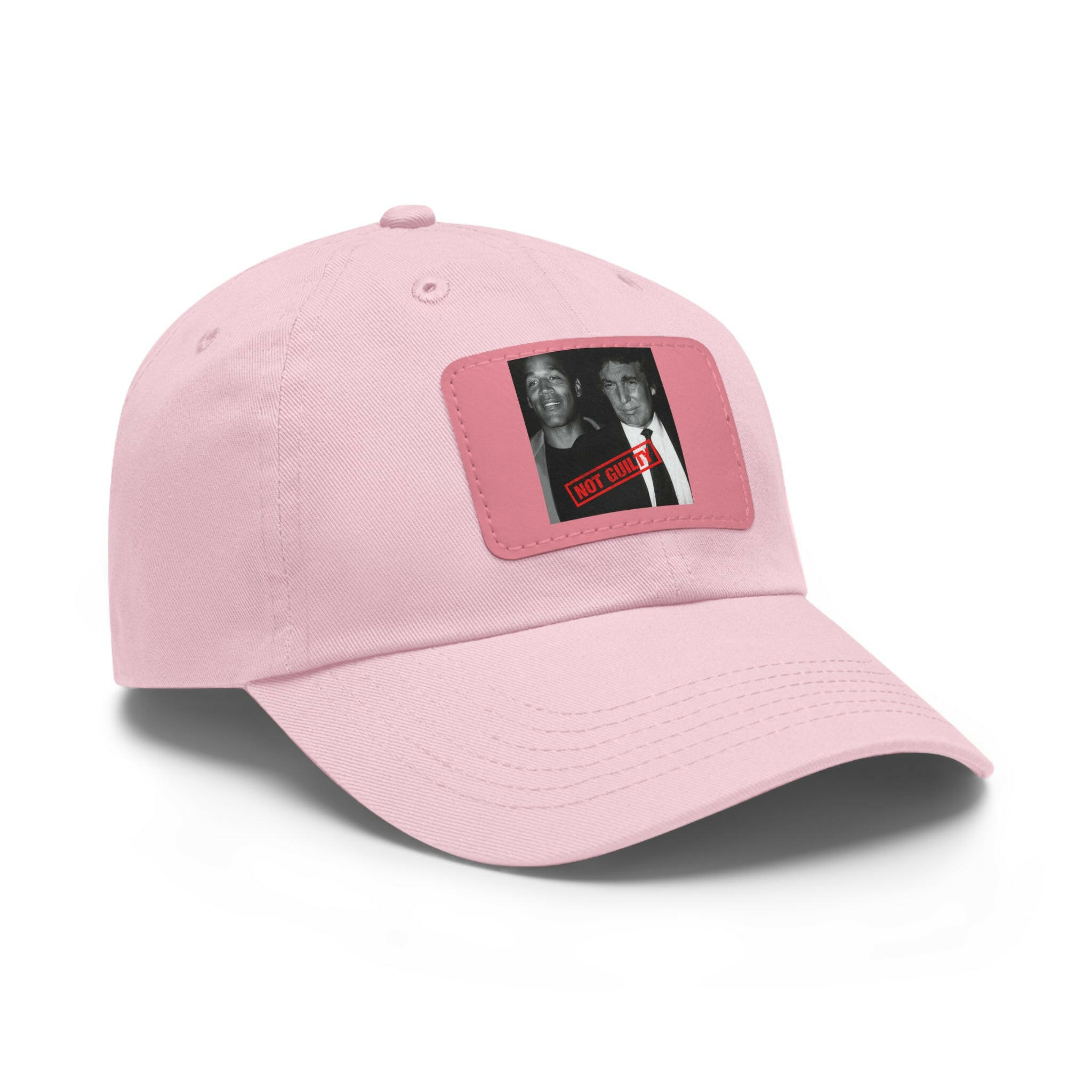 OJ Trump Not Guilty Dad Hat with Leather Patch (Rectangle)