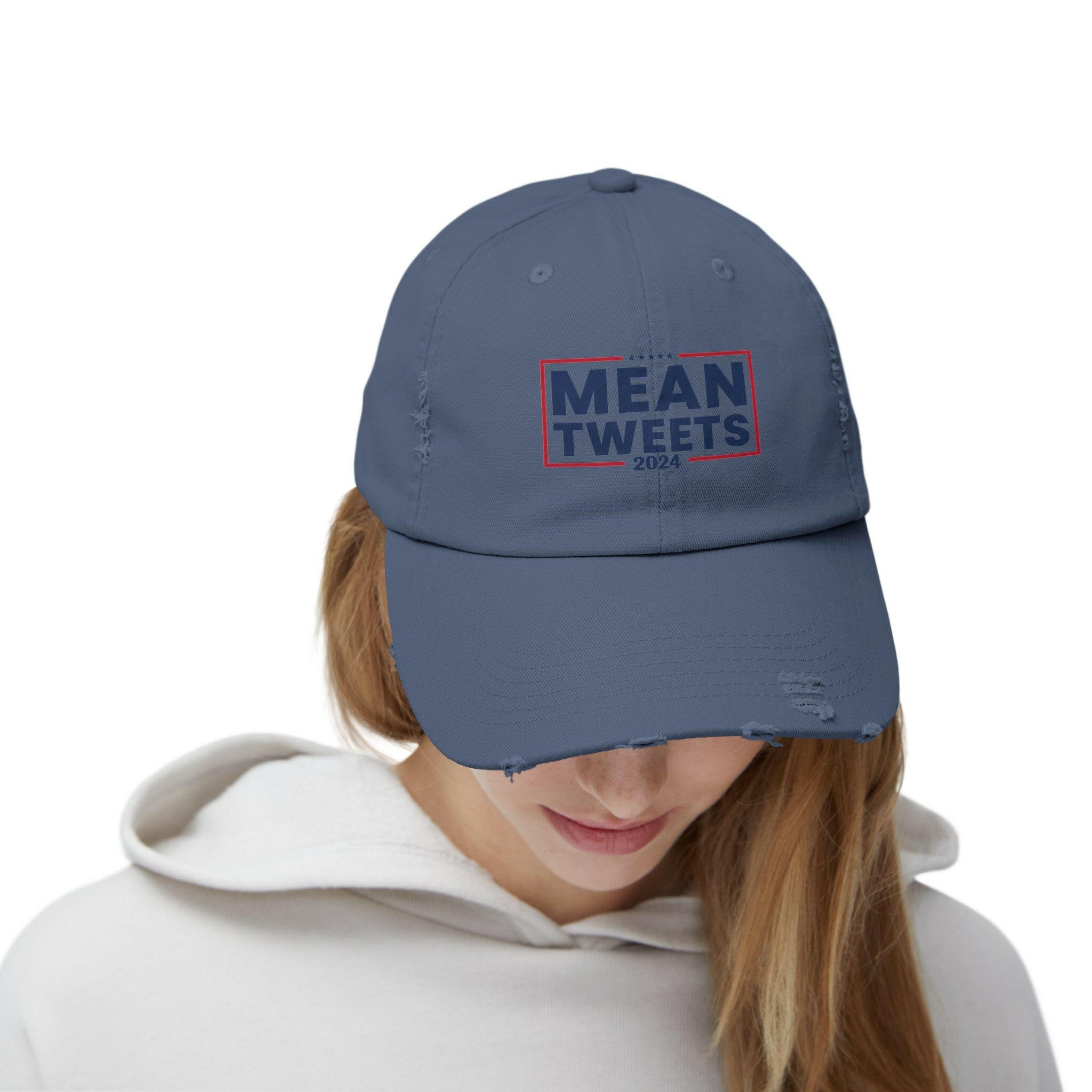 Mean Tweets Unisex Distressed Cap