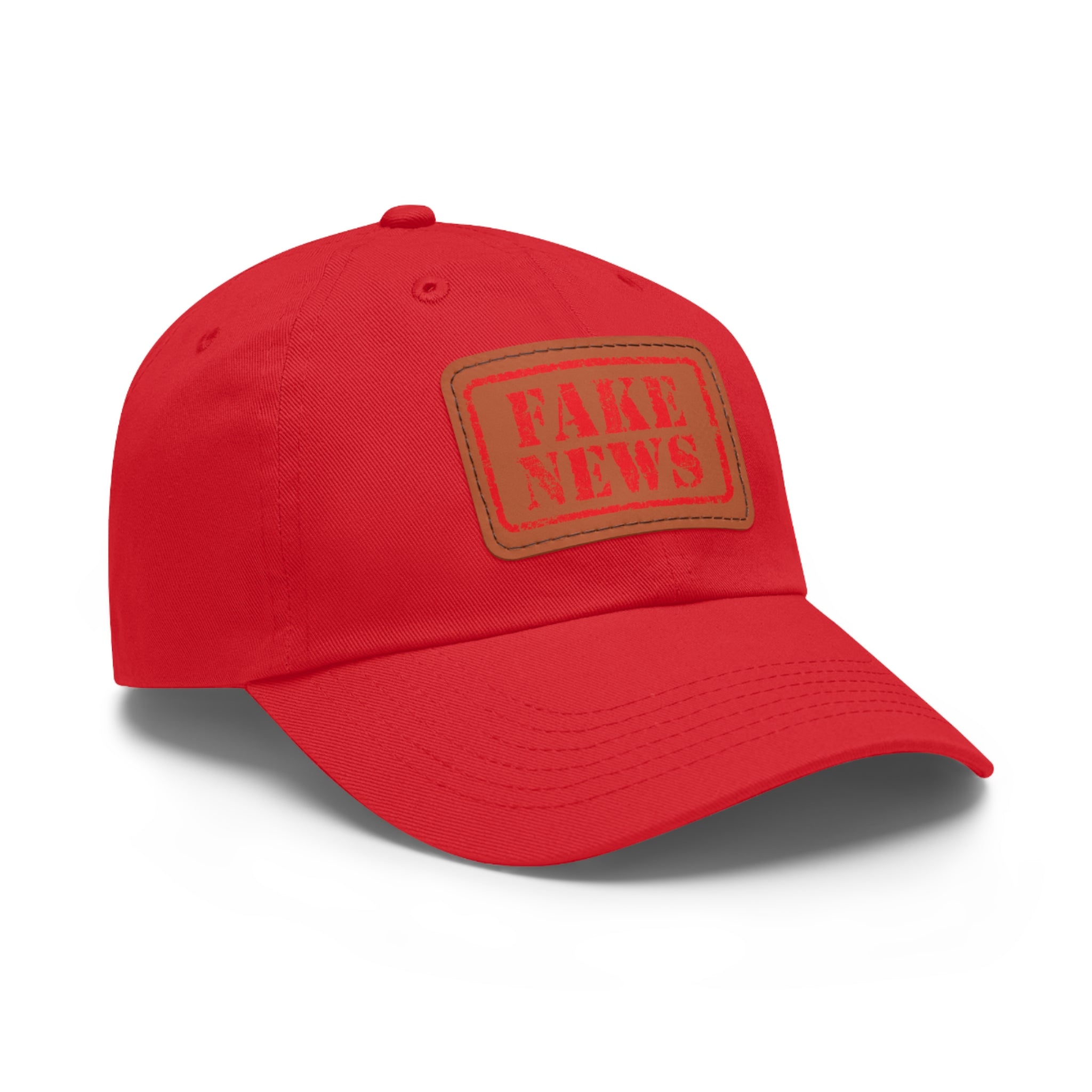 Fake News Dad Hat with Leather Patch