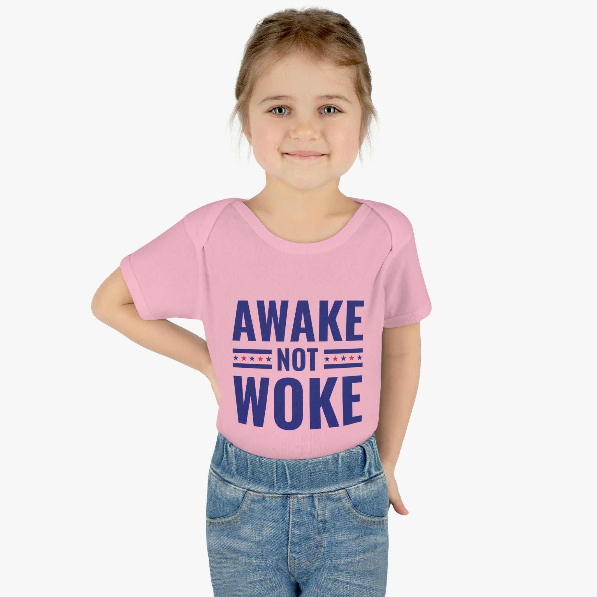 Awake Not Woke Infant Baby Rib Bodysuit