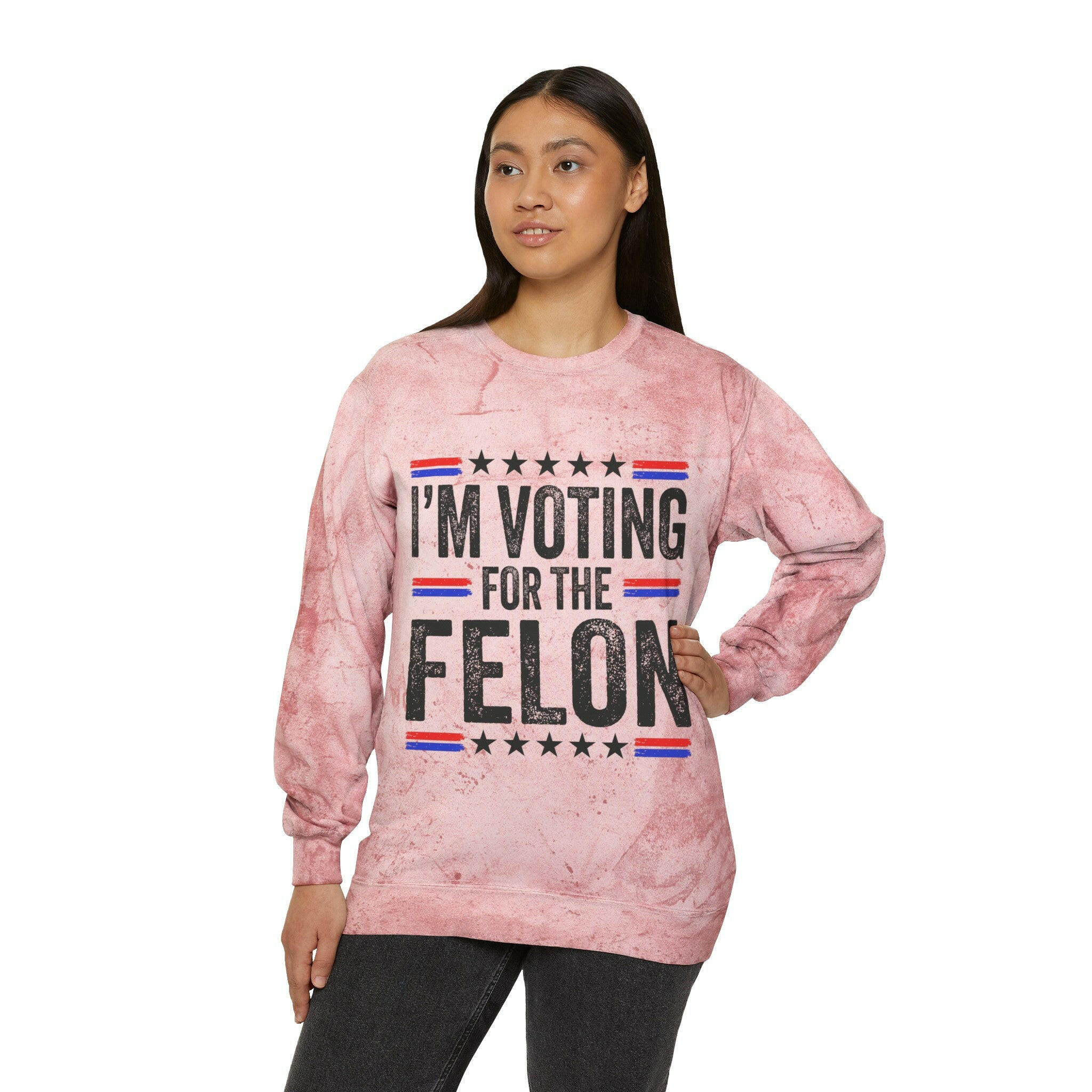 Voting for the Felon Unisex Color Blast Crewneck Sweatshirt