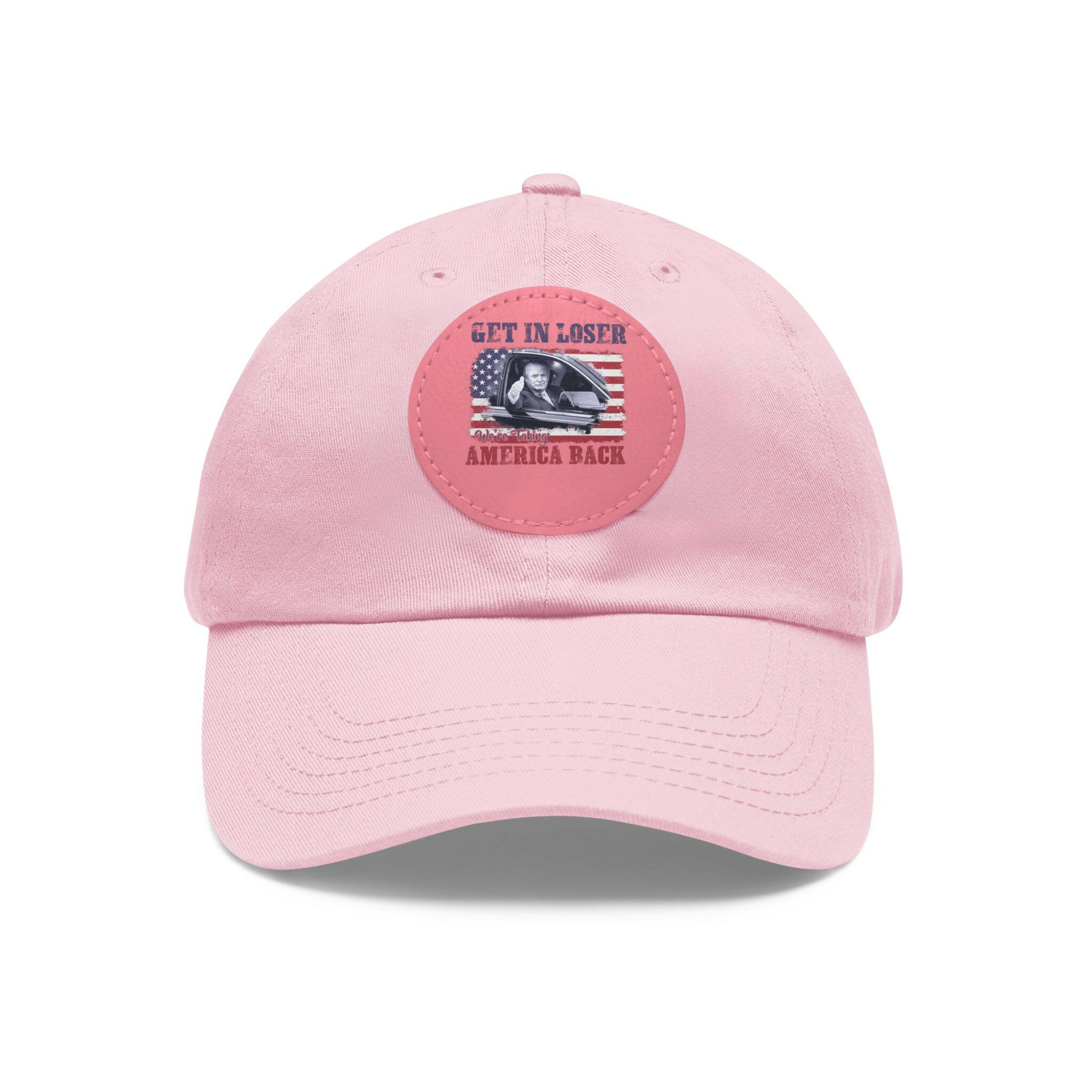 Get in Loser Dad Hat with Leather Patch (Round)