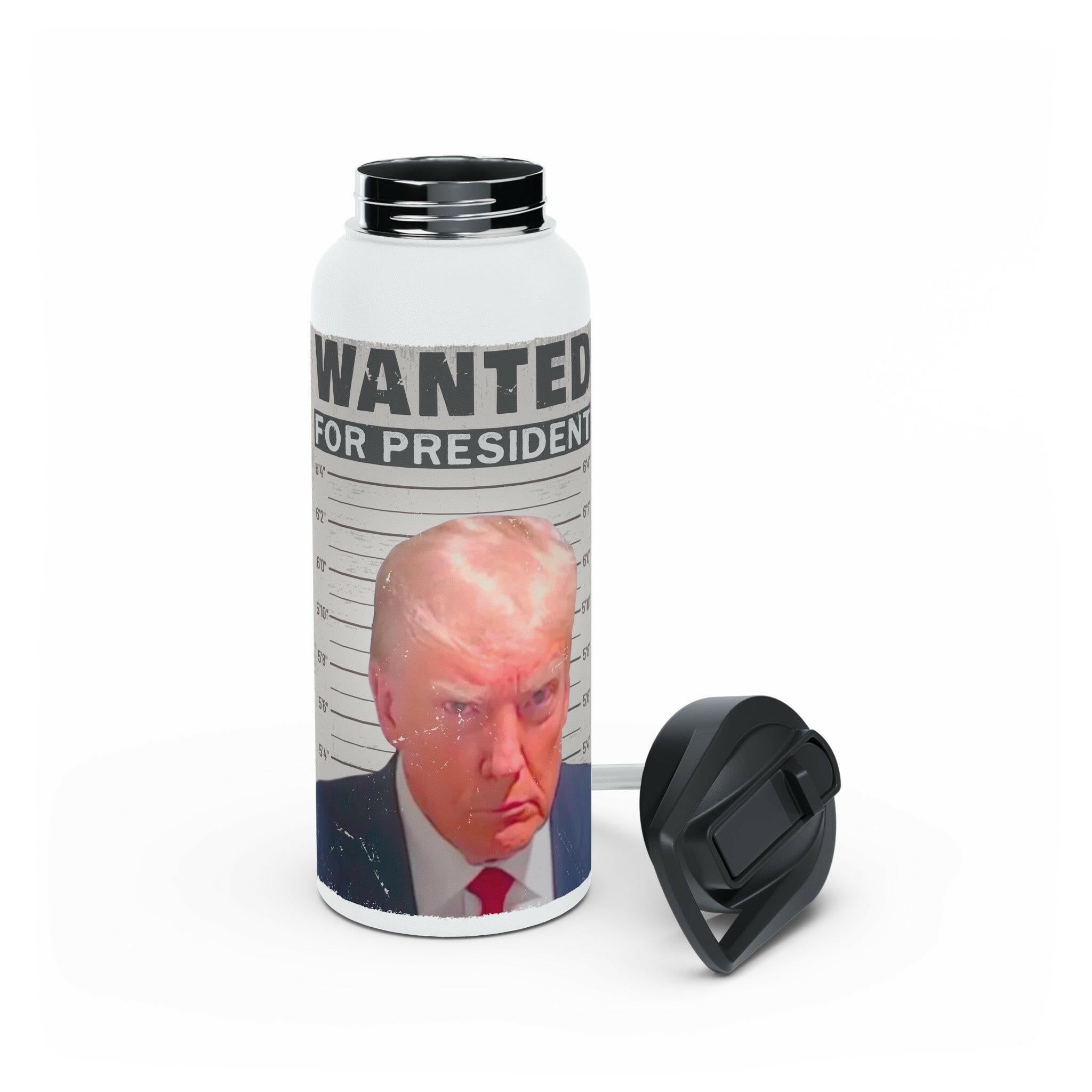 Wanted for President Trump Stainless Steel Water Bottle