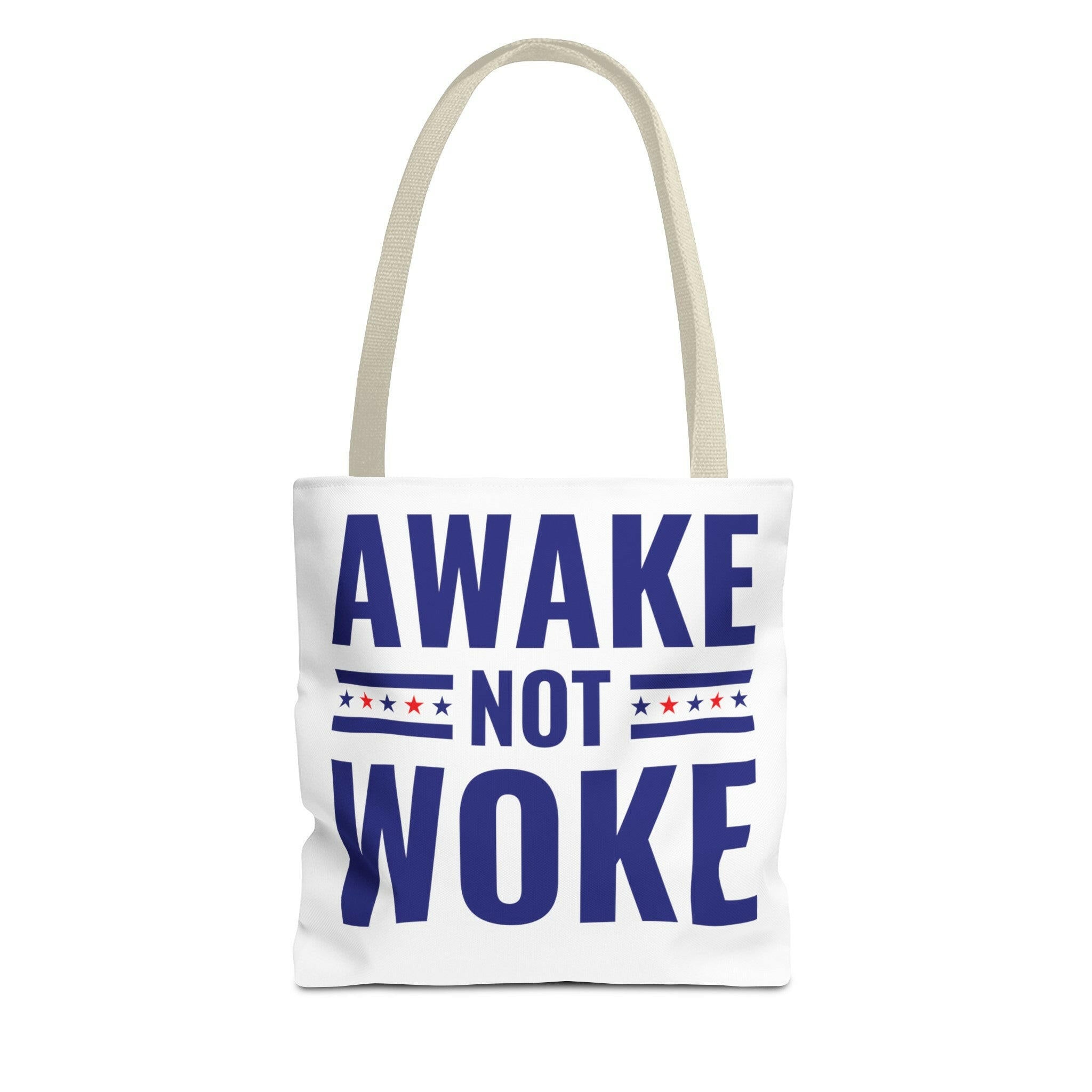 Awake Not Woke Statement Tote Bag