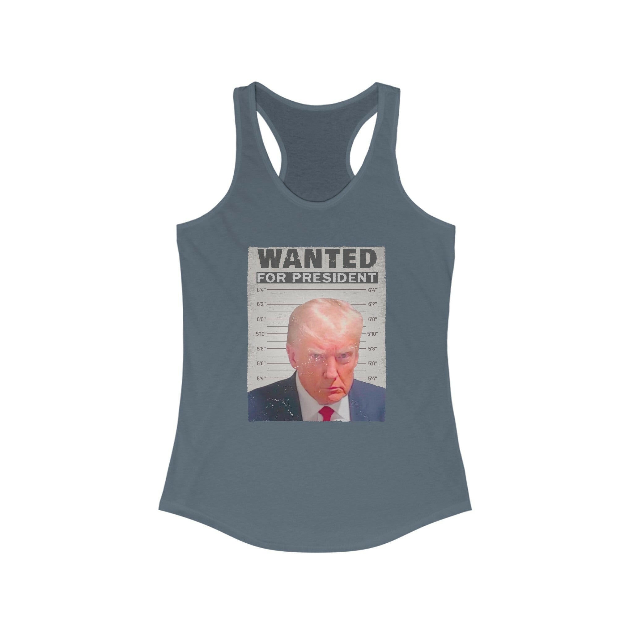 Wanted for President Trump Women's Racerback Tank