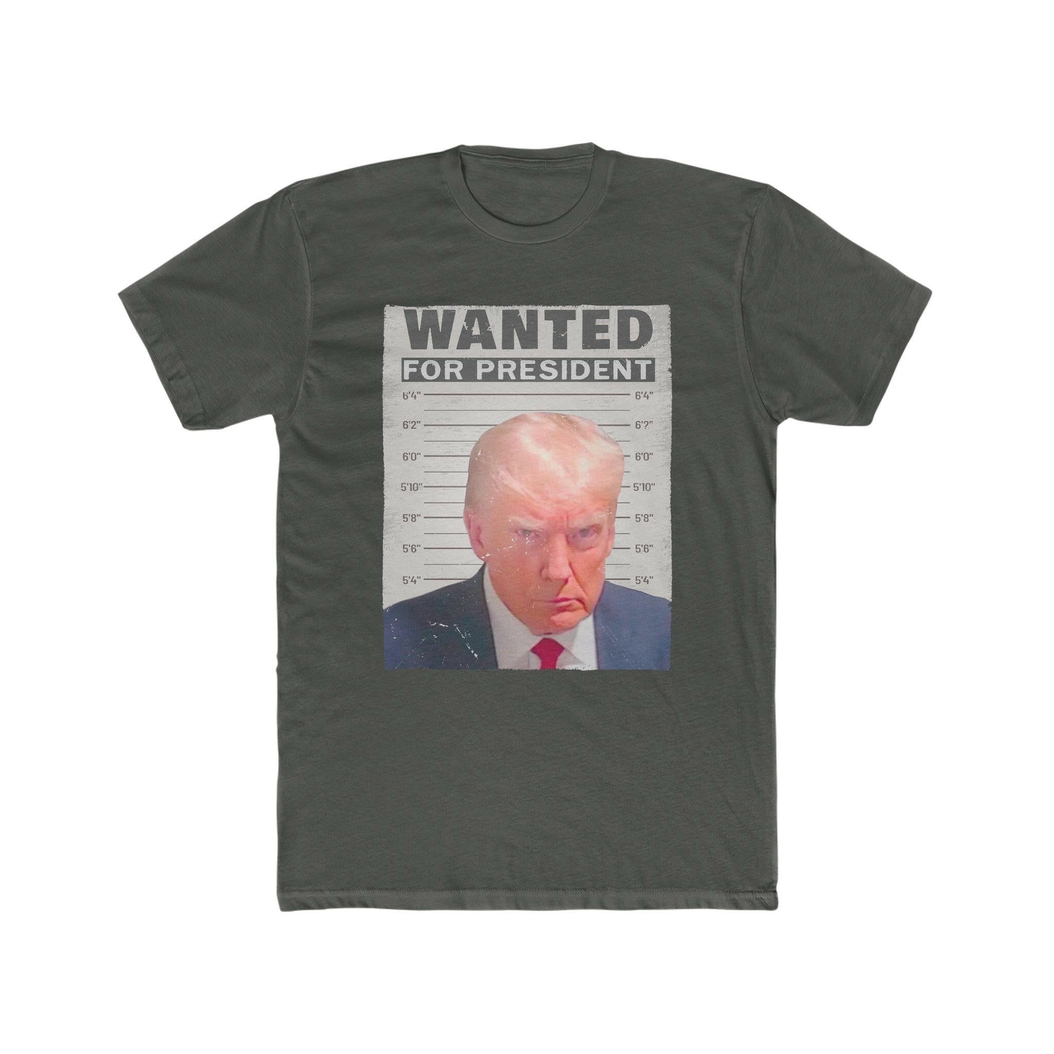 Wanted for President Trump Men's Cotton Crew Tee