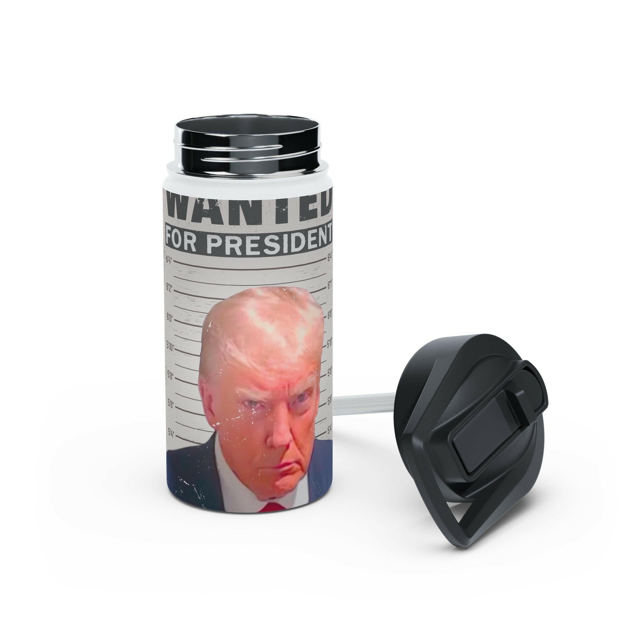 Wanted for President Trump Stainless Steel Water Bottle