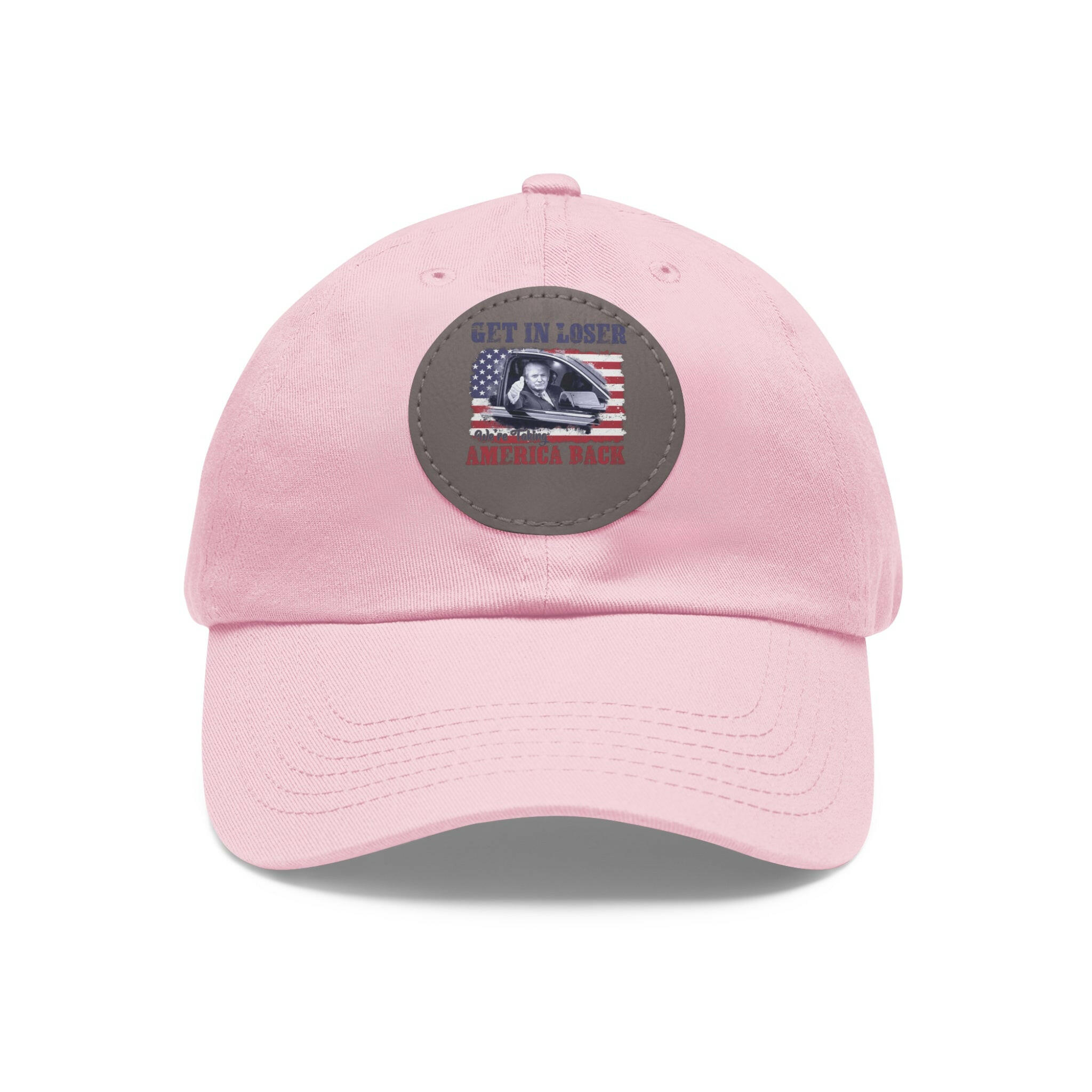 Get in Loser Dad Hat with Leather Patch (Round)