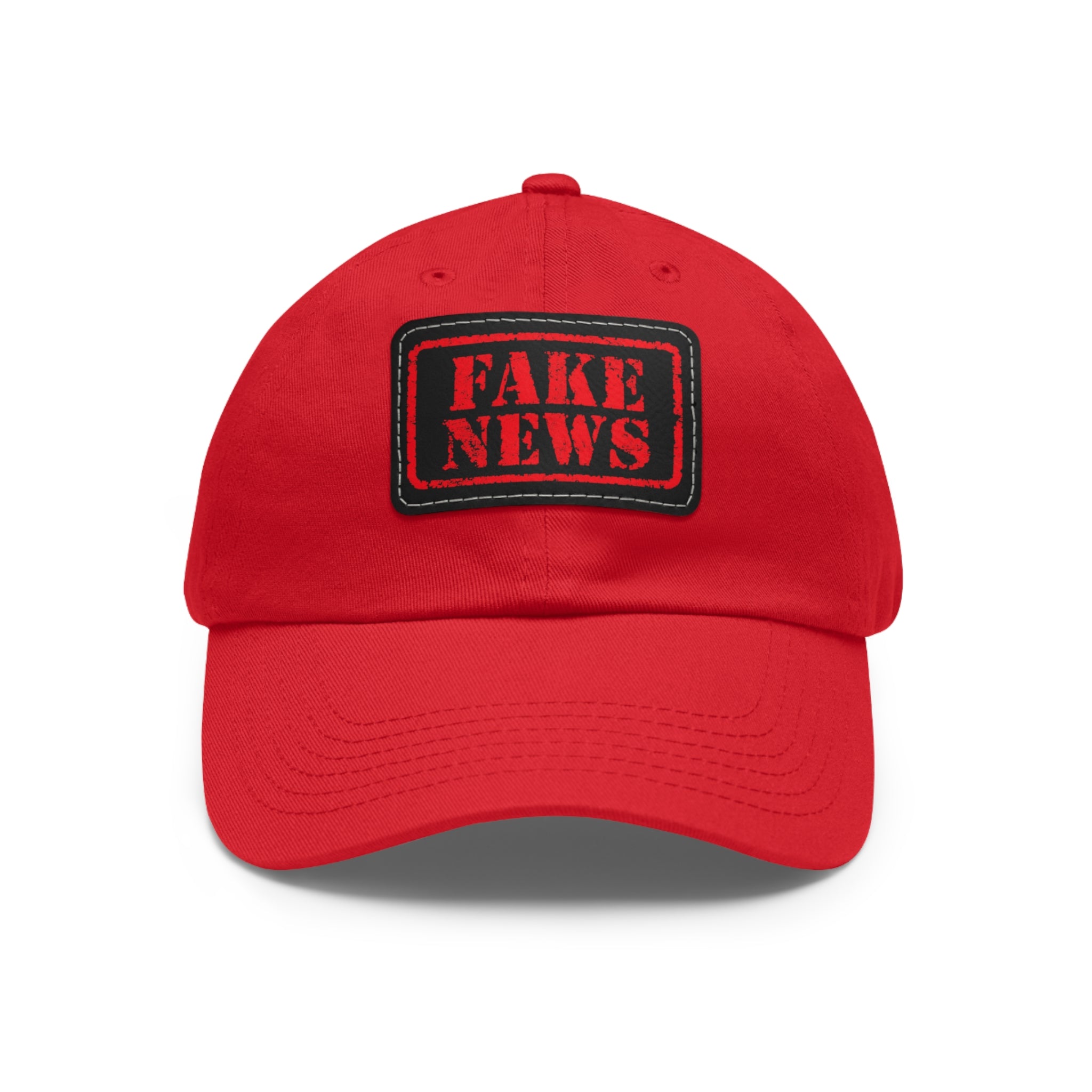 Fake News Dad Hat with Leather Patch