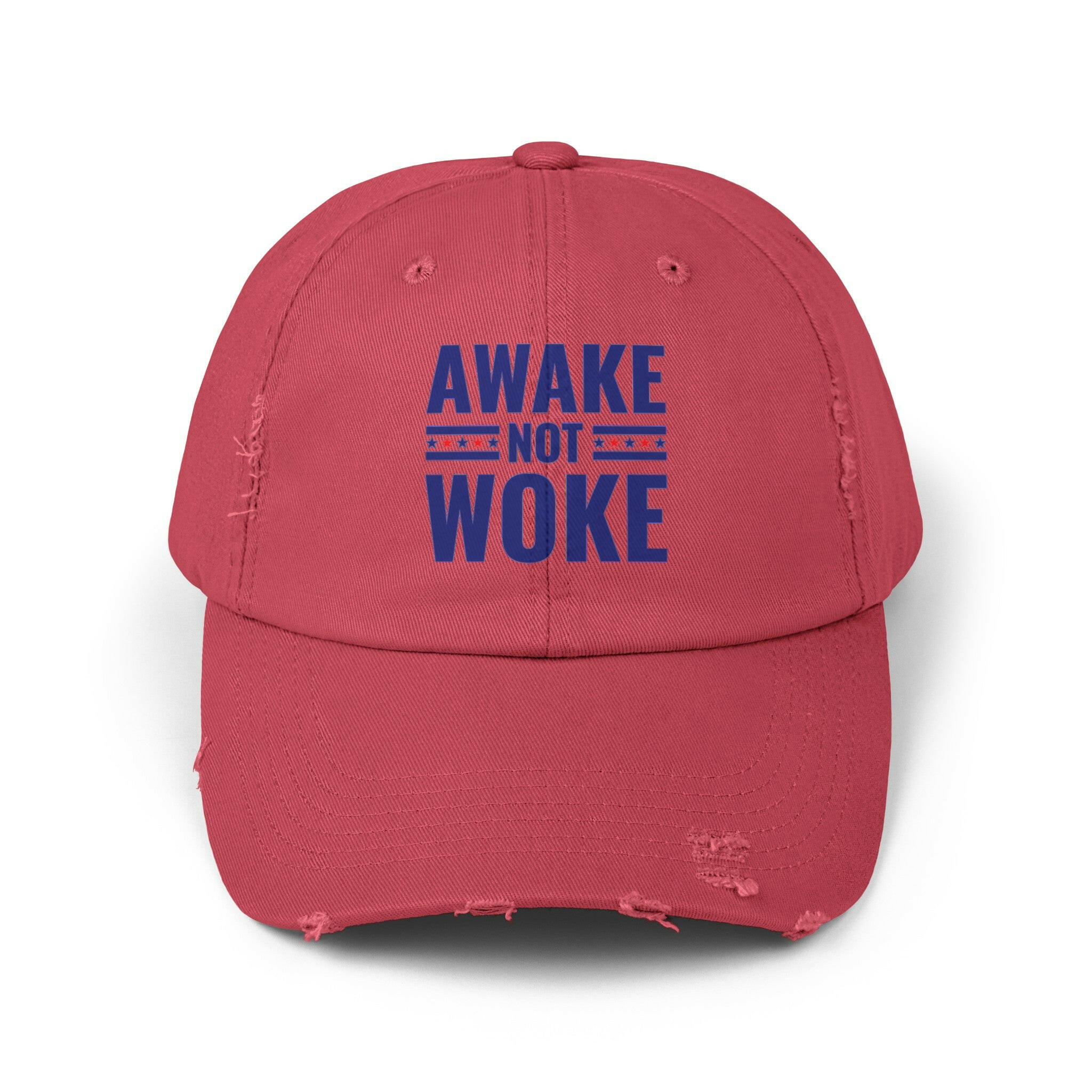 Awake Not Woke Unisex Distressed Cap