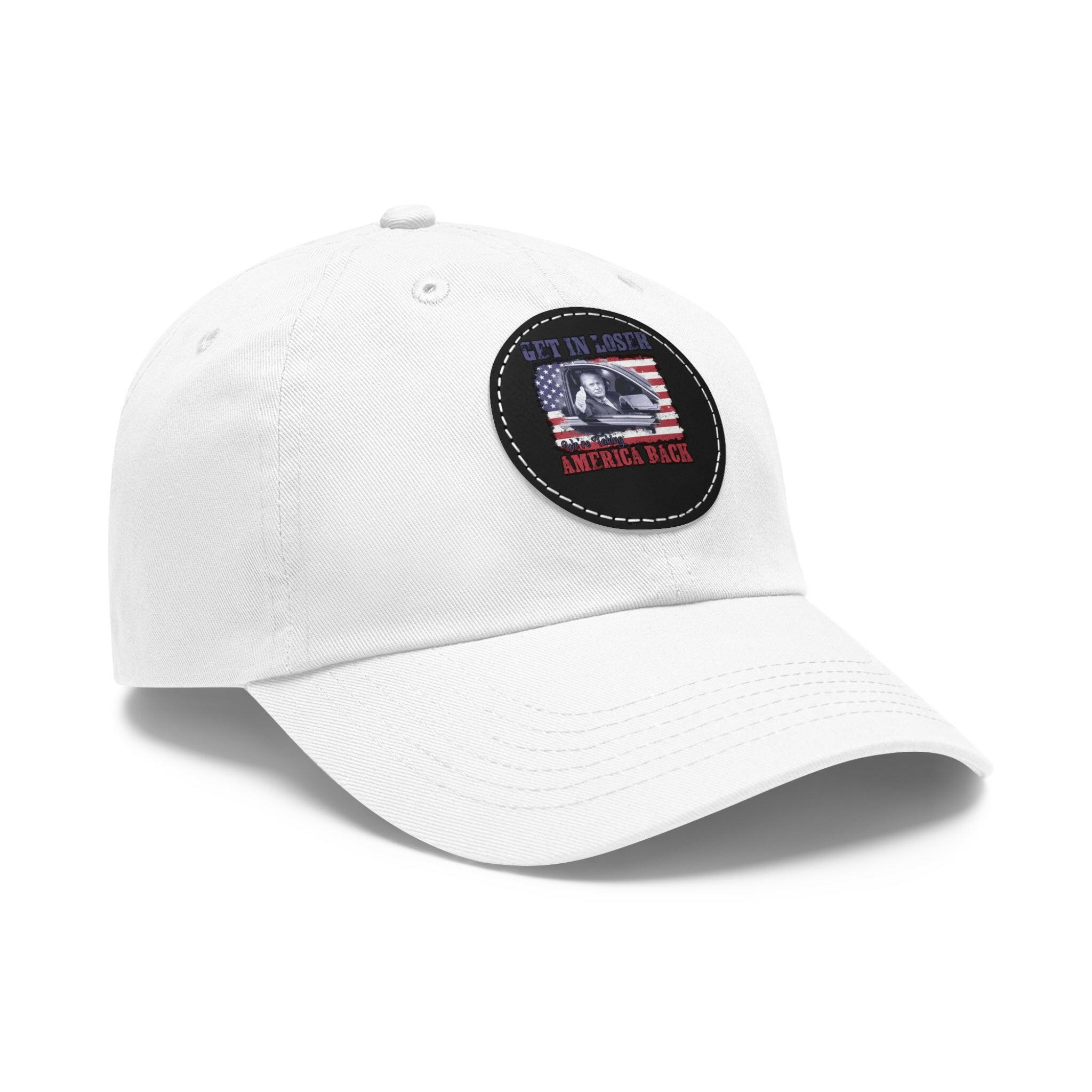 Get in Loser Dad Hat with Leather Patch (Round)