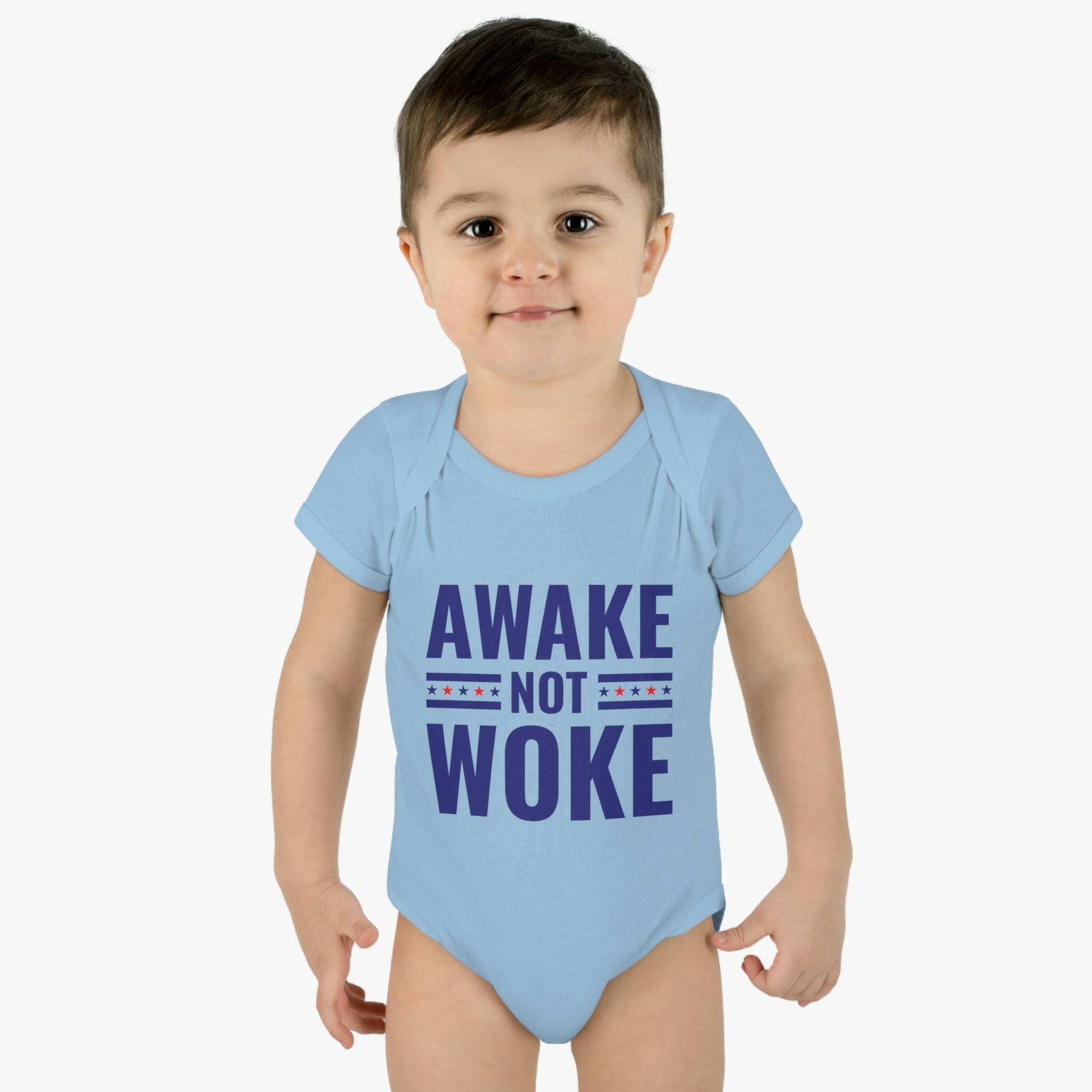 Awake Not Woke Infant Baby Rib Bodysuit