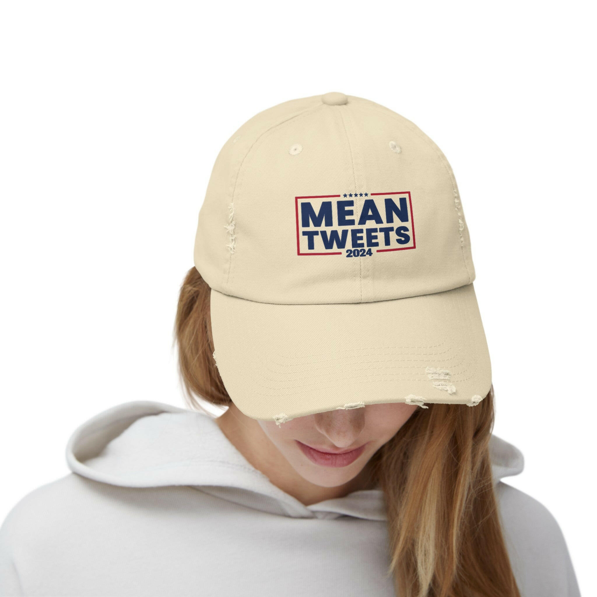 Mean Tweets Unisex Distressed Cap