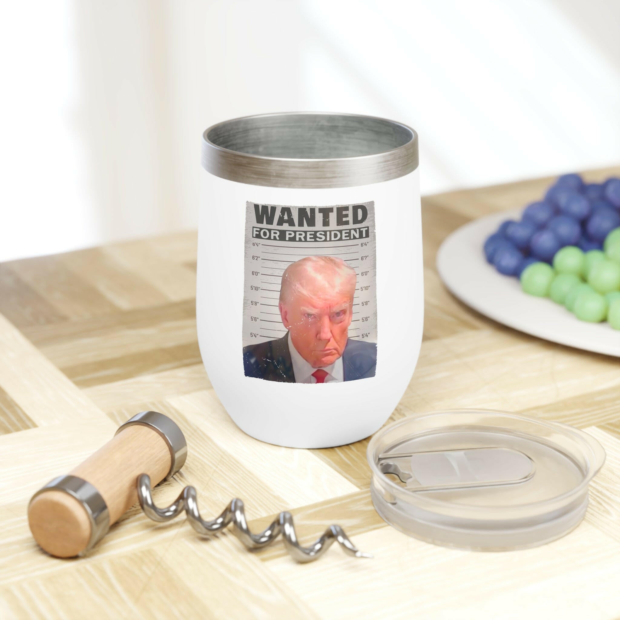 Wanted for President Trump Chill Wine Tumbler