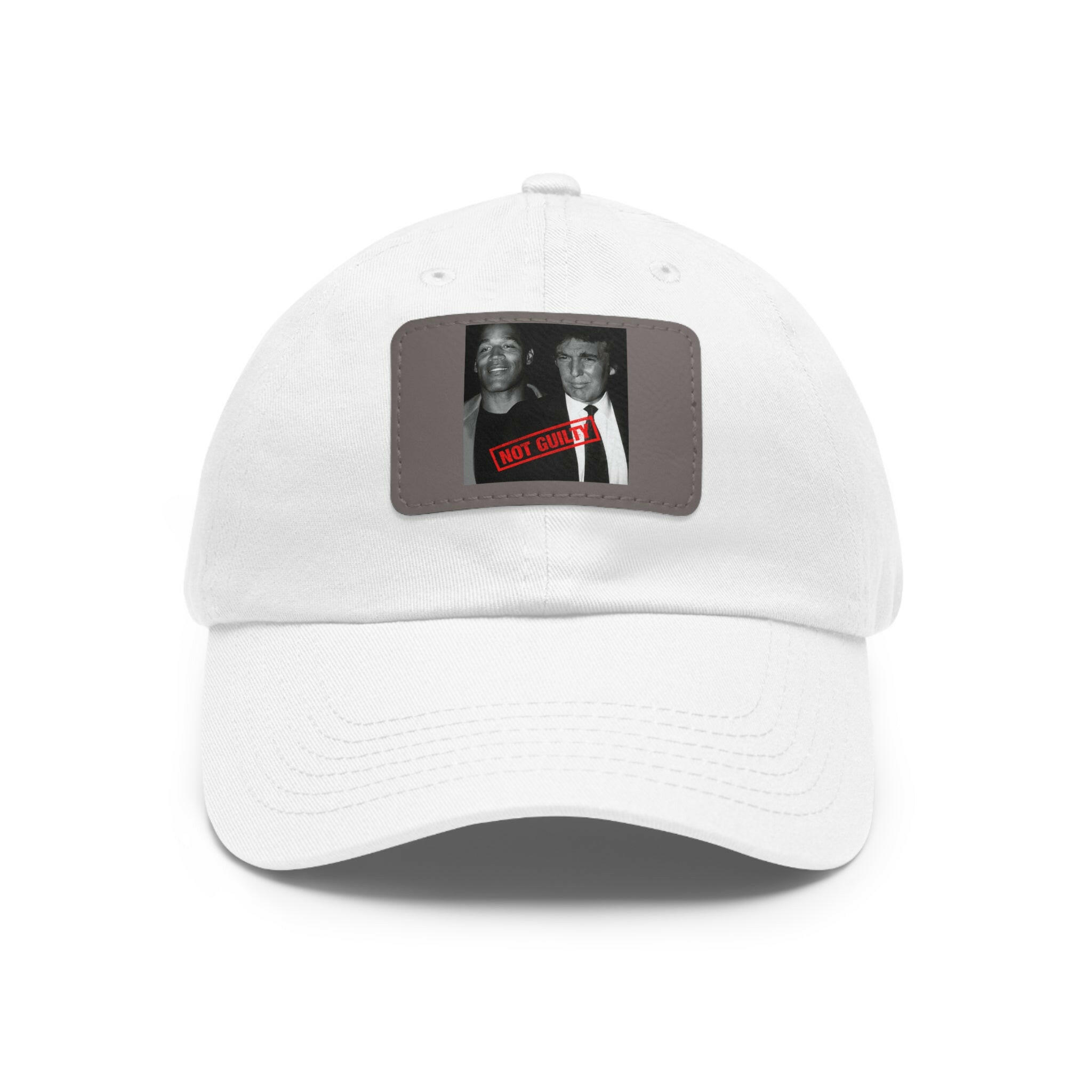 OJ Trump Not Guilty Dad Hat with Leather Patch (Rectangle)