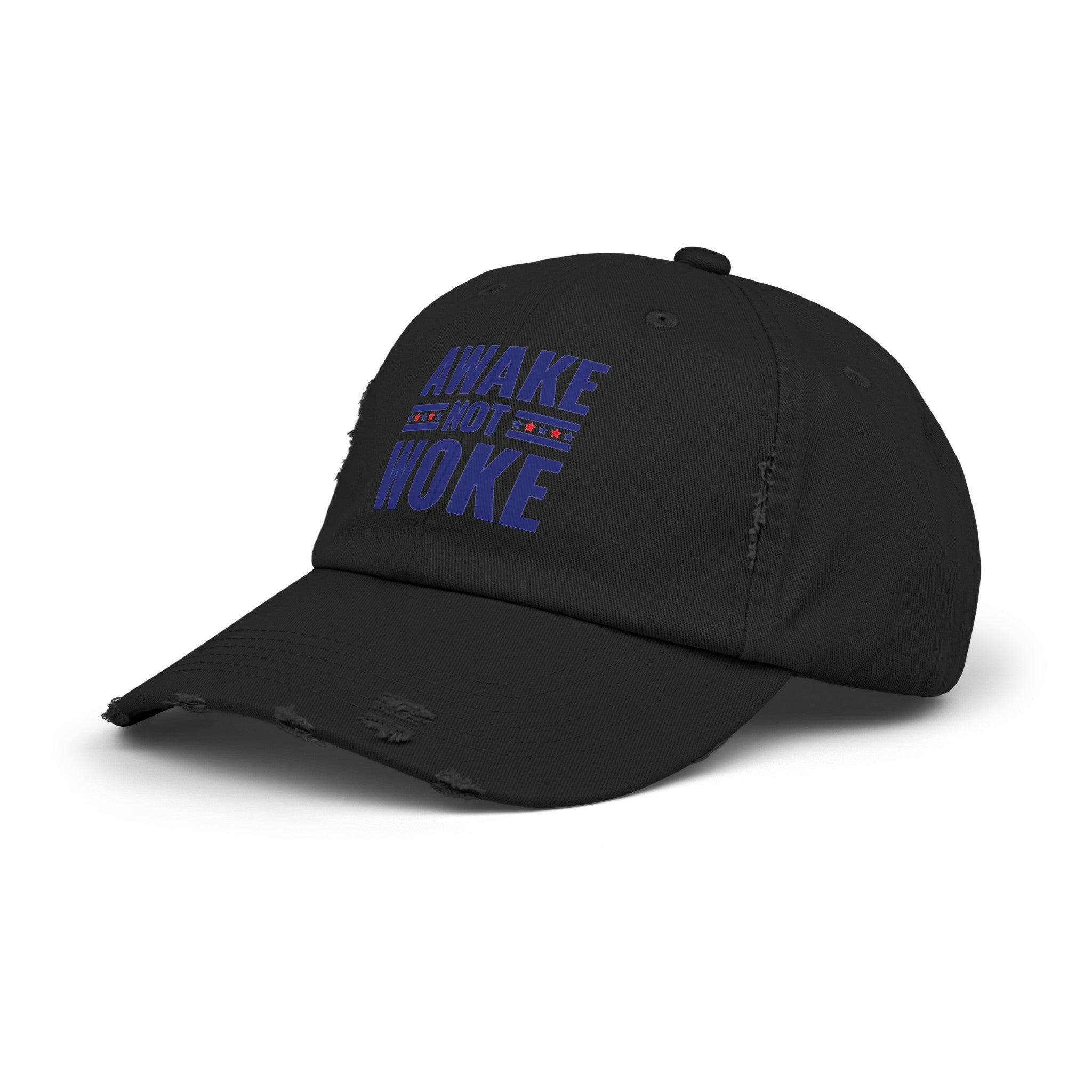 Awake Not Woke Unisex Distressed Cap