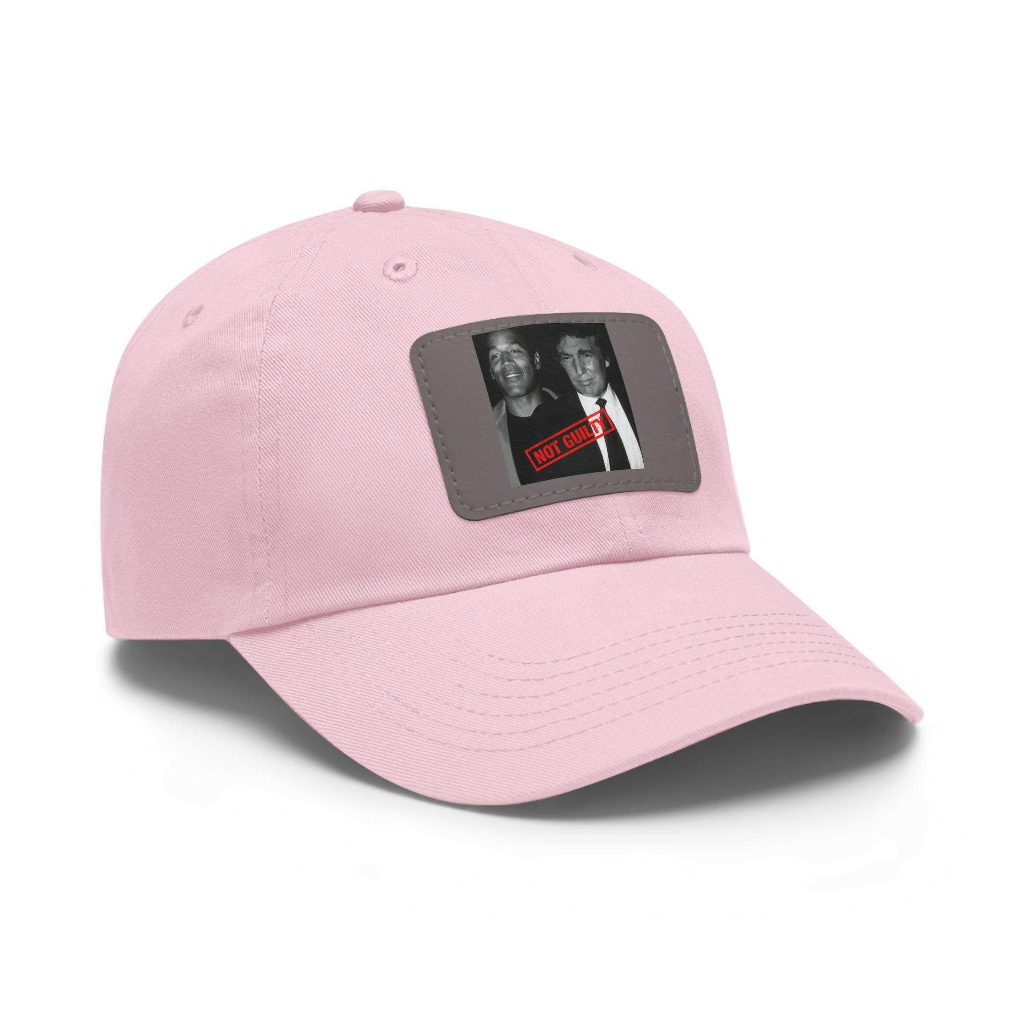 OJ Trump Not Guilty Dad Hat with Leather Patch (Rectangle)