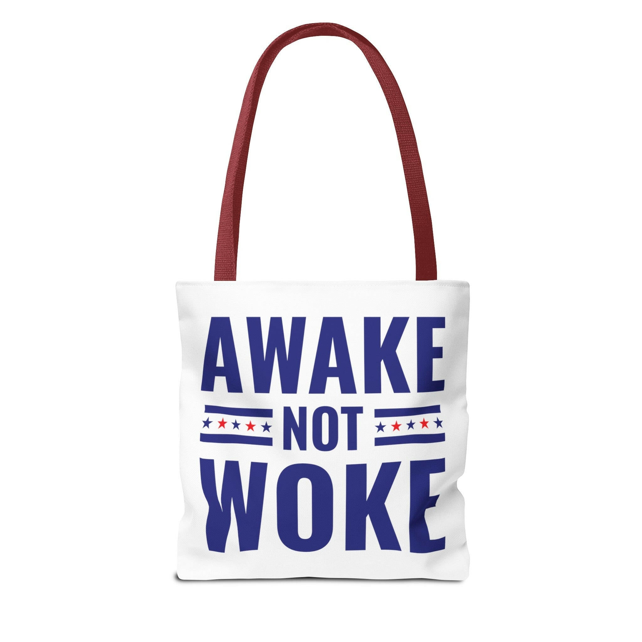 Awake Not Woke Statement Tote Bag