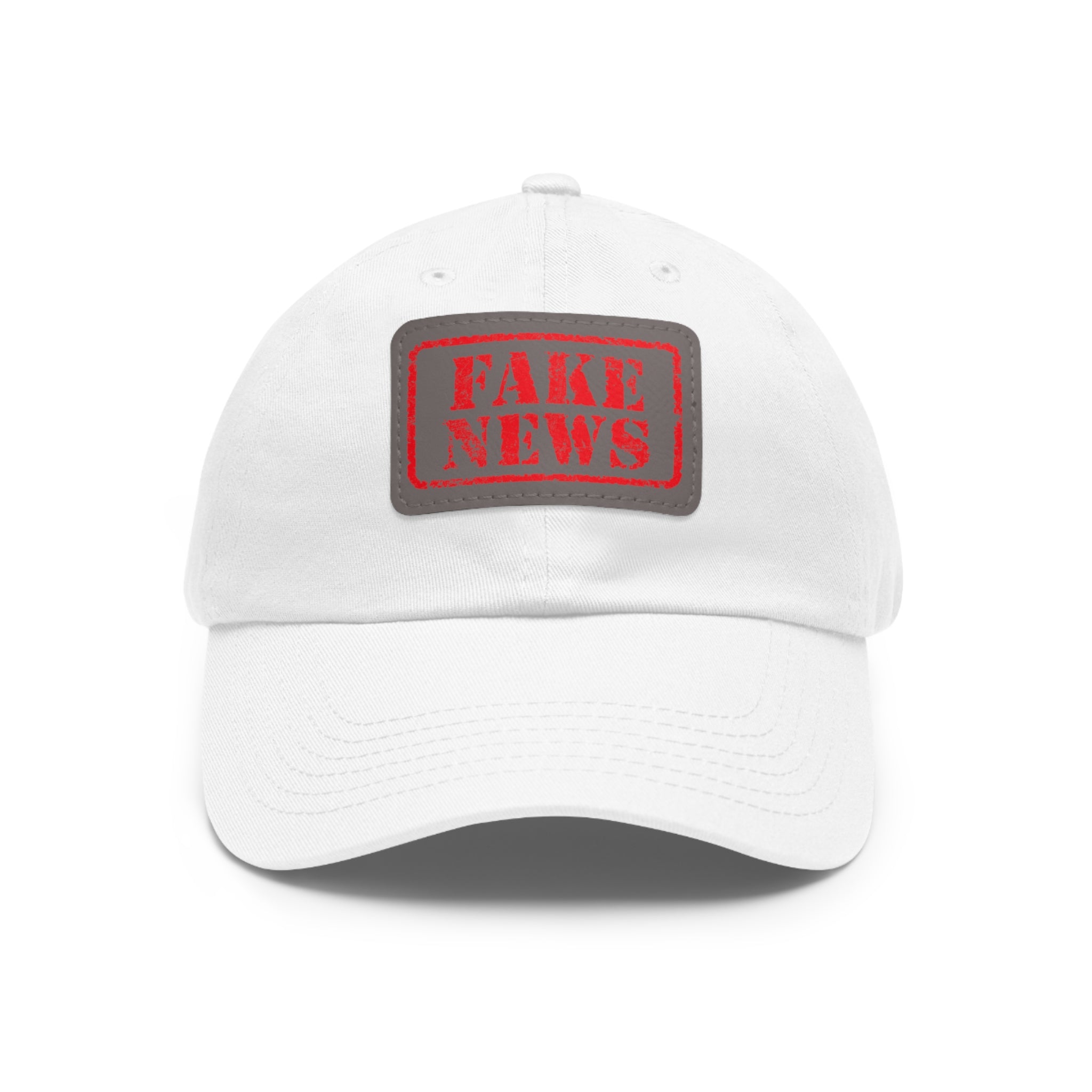 Fake News Dad Hat with Leather Patch