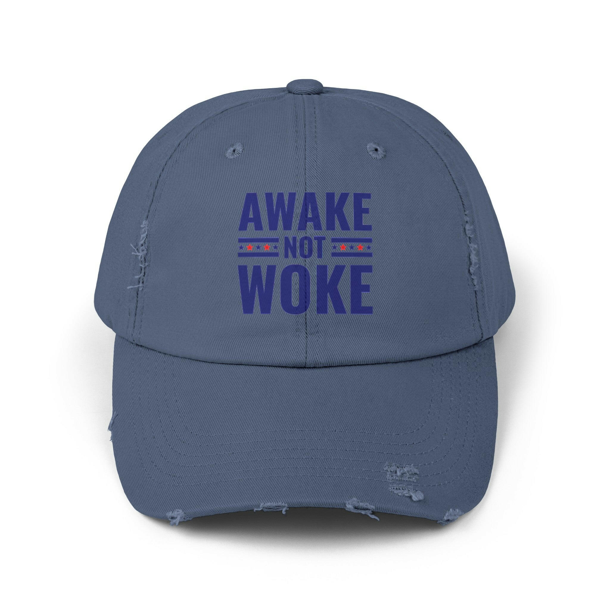 Awake Not Woke Unisex Distressed Cap