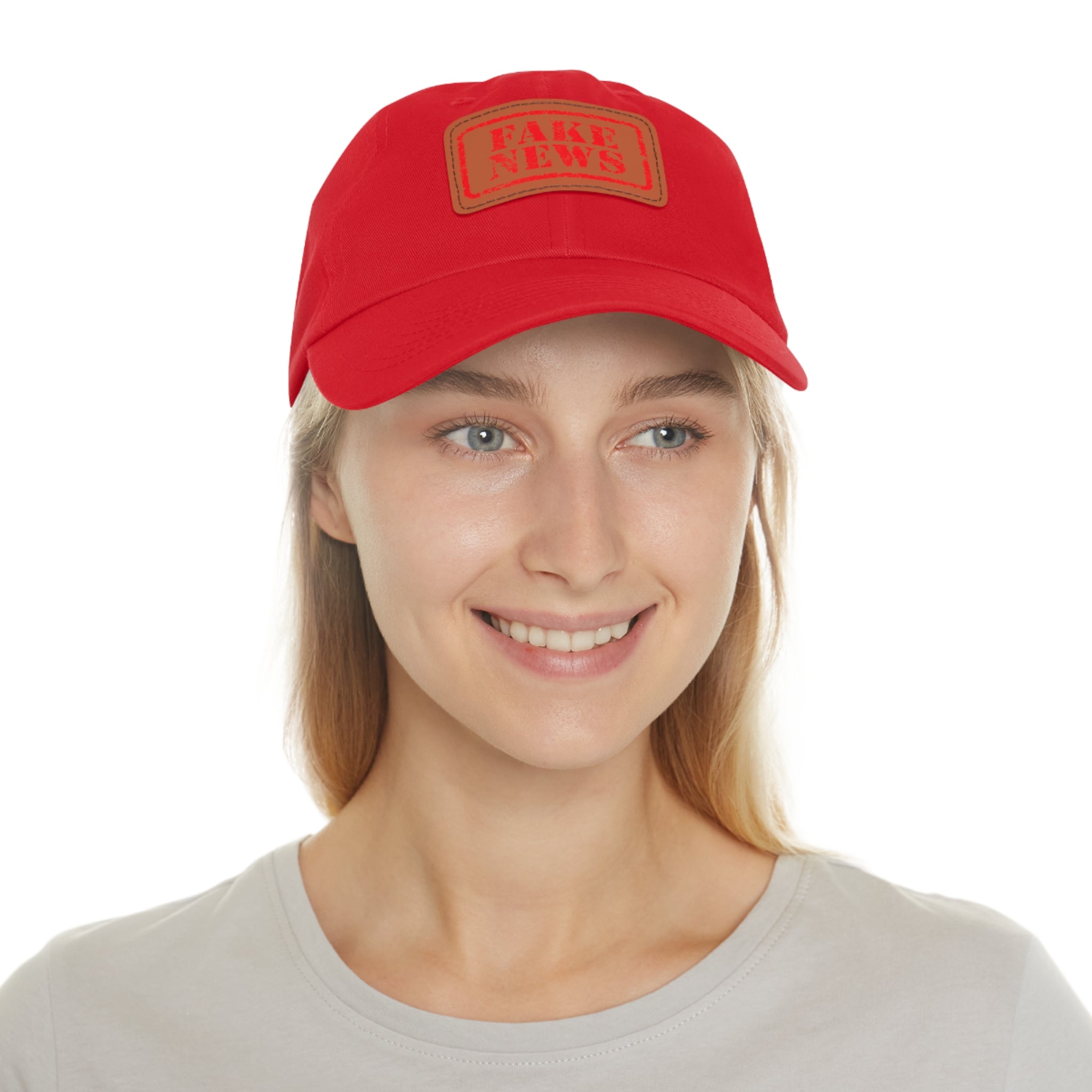 Fake News Dad Hat with Leather Patch