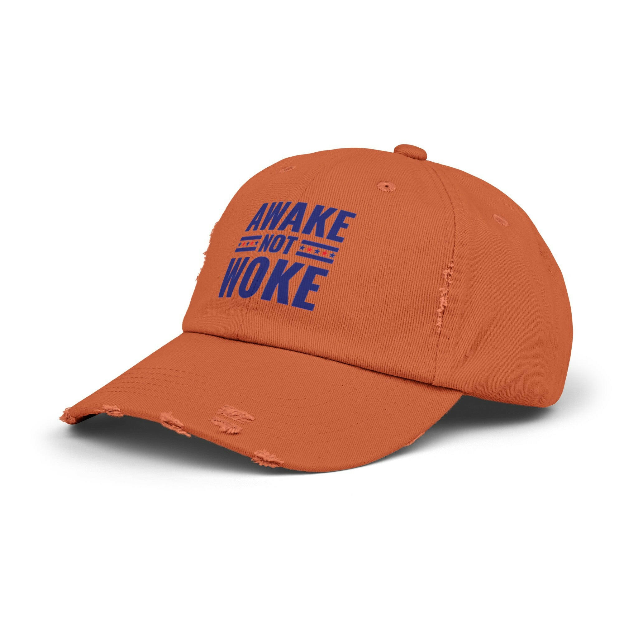 Awake Not Woke Unisex Distressed Cap