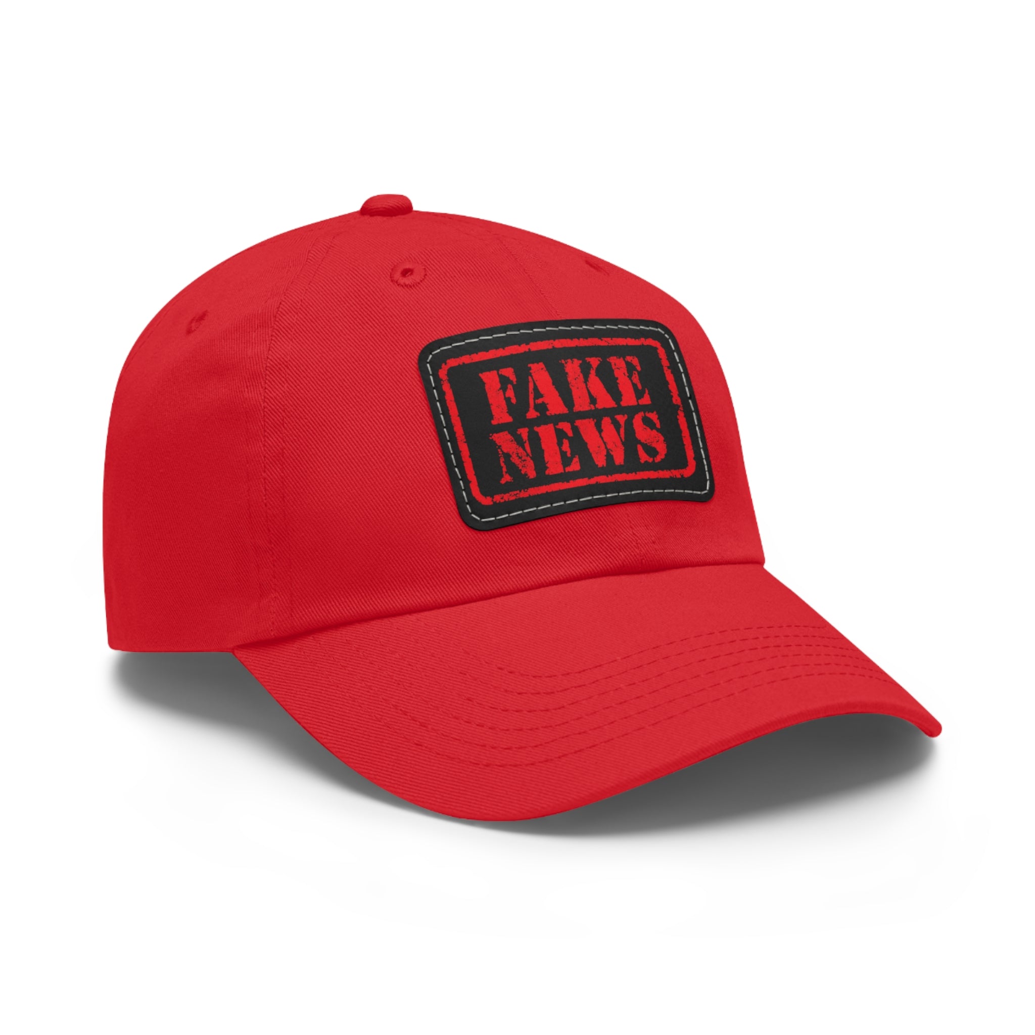 Fake News Dad Hat with Leather Patch