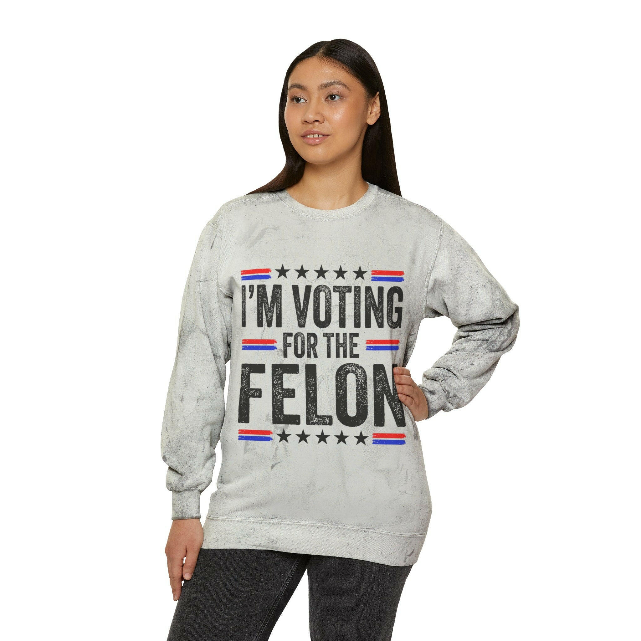 Voting for the Felon Unisex Color Blast Crewneck Sweatshirt