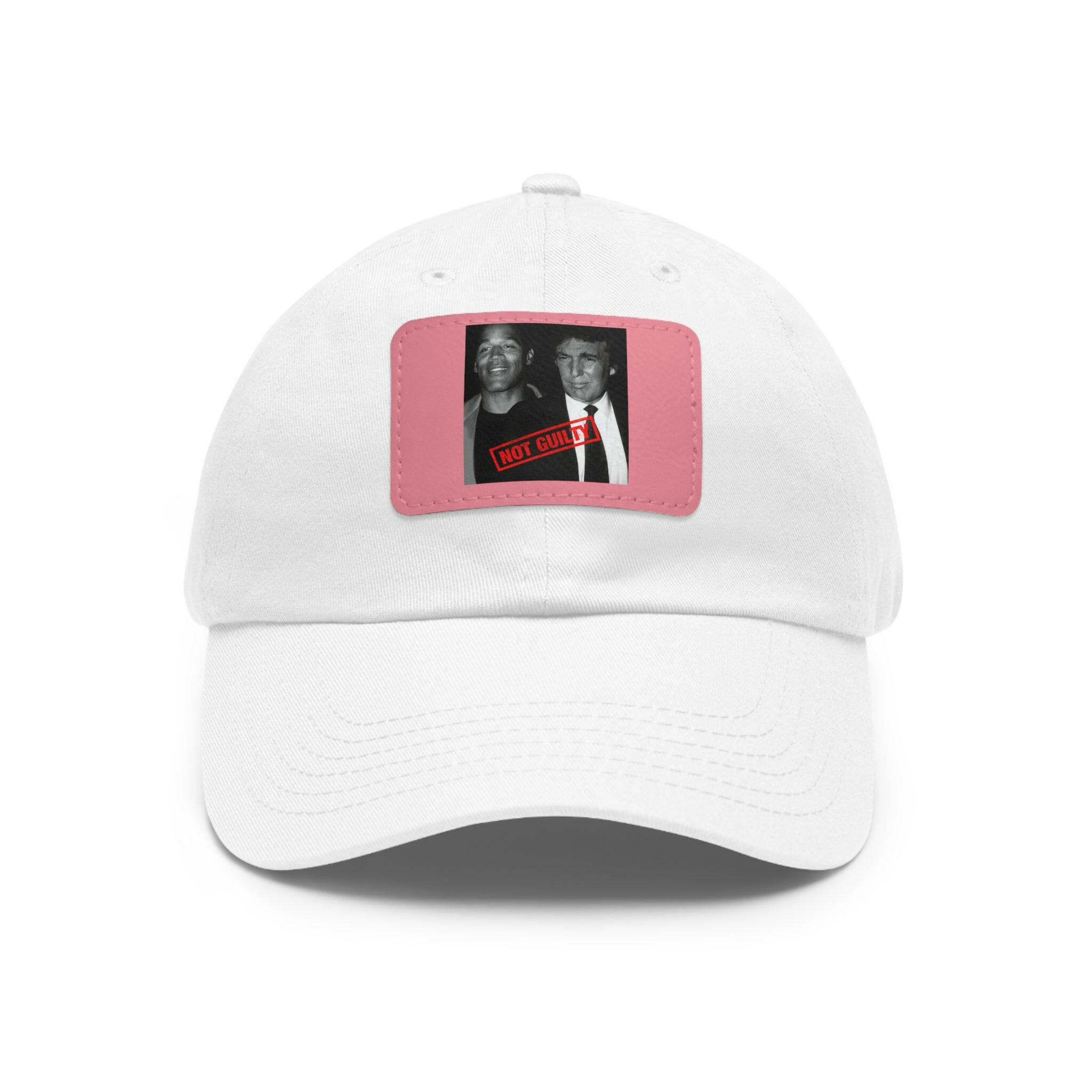 OJ Trump Not Guilty Dad Hat with Leather Patch (Rectangle)