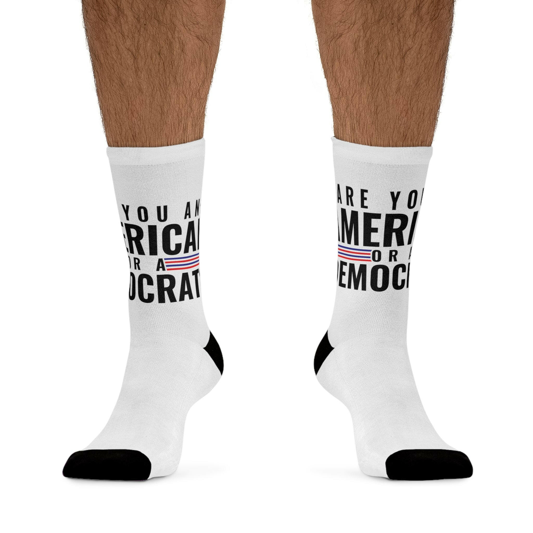 Are you An American or are you a democrat Recycled Poly Socks