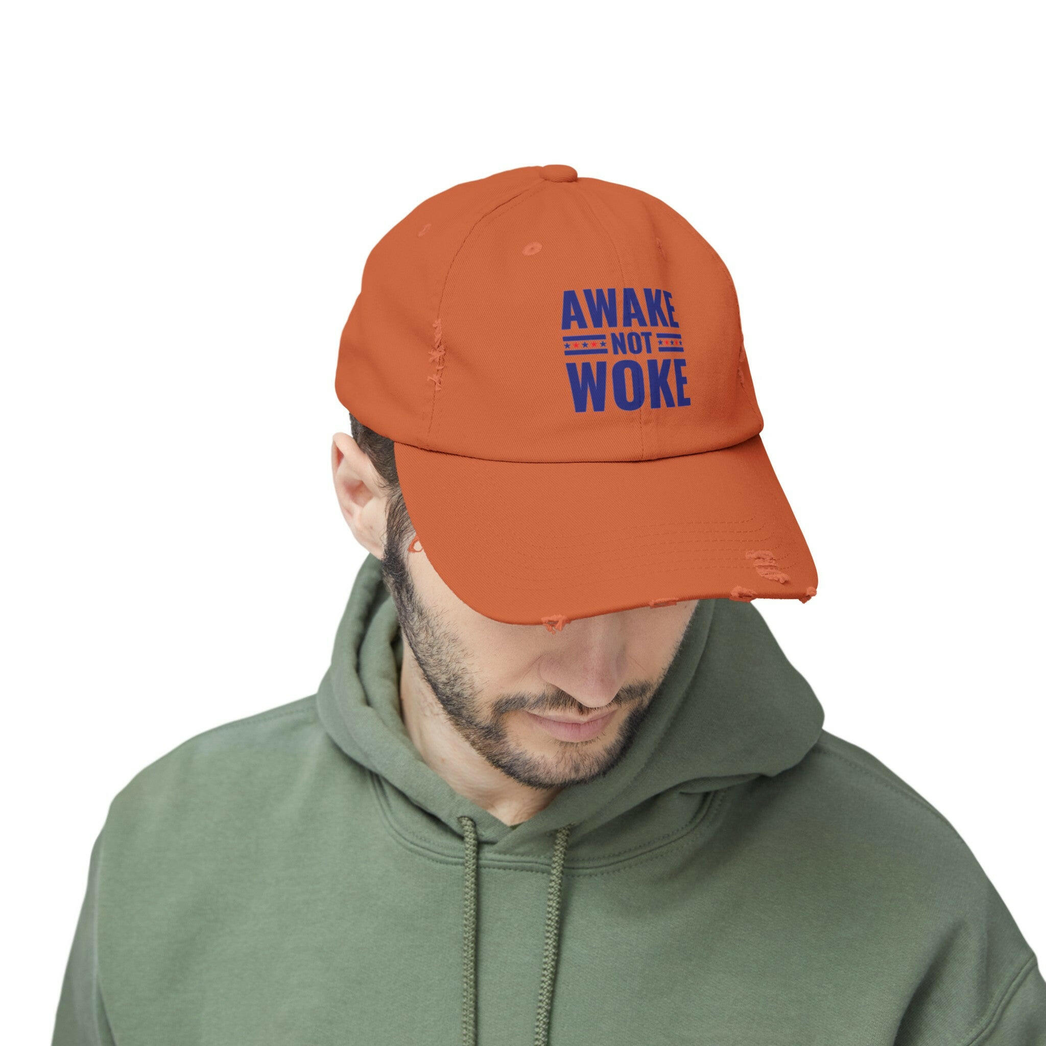 Awake Not Woke Unisex Distressed Cap