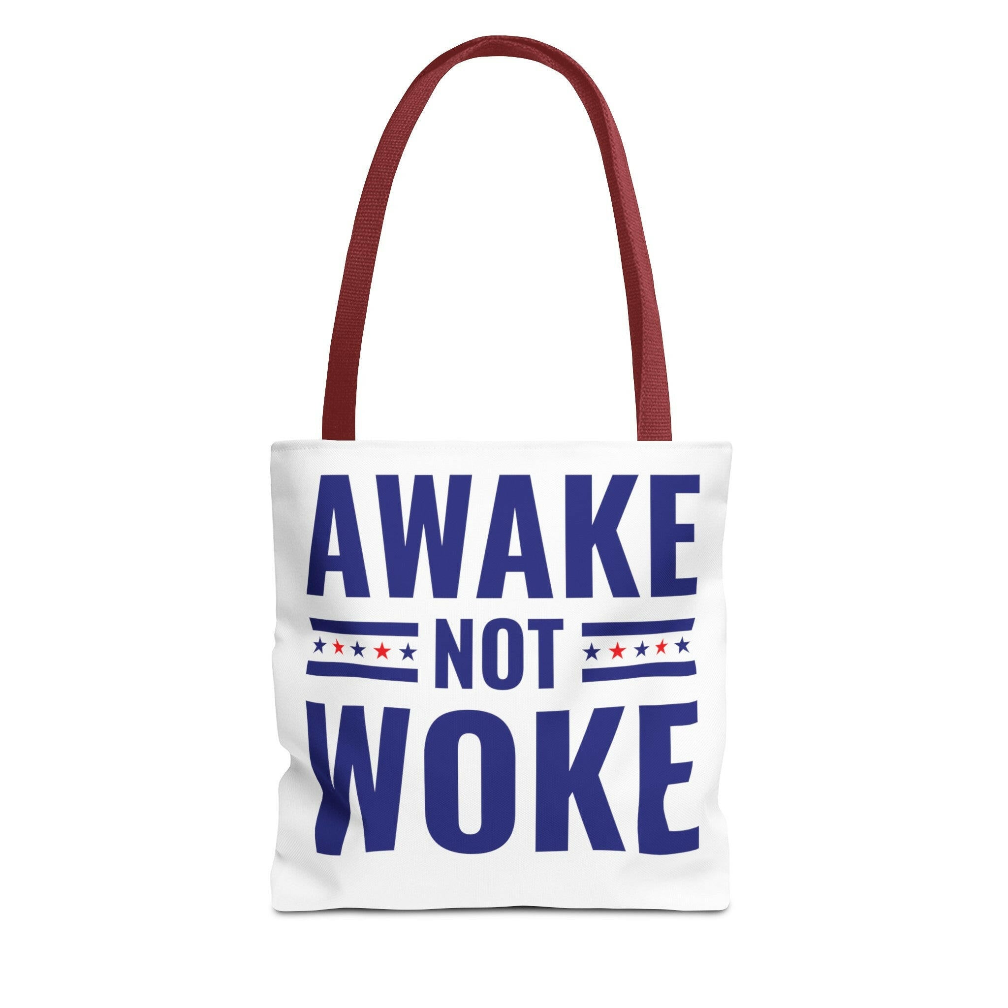 Awake Not Woke Statement Tote Bag