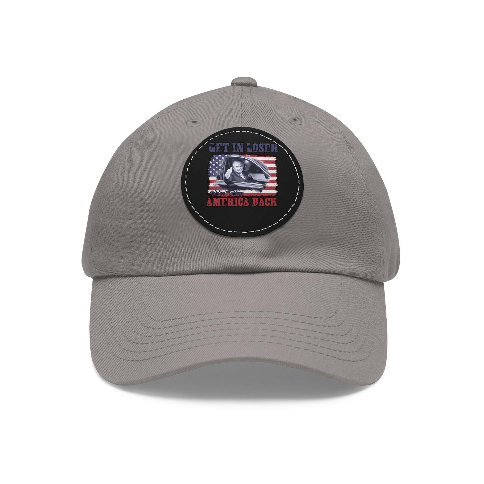 Get in Loser Dad Hat with Leather Patch (Round)