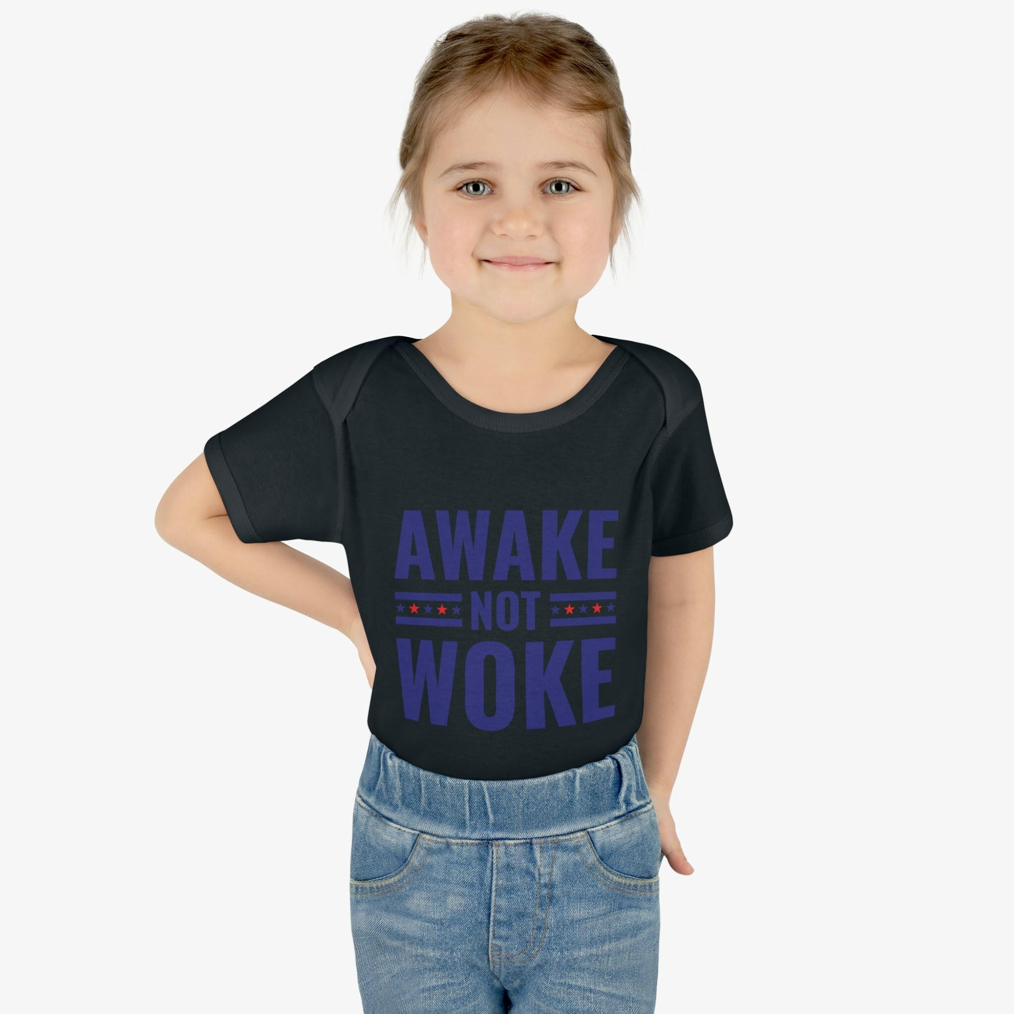 Awake Not Woke Infant Baby Rib Bodysuit