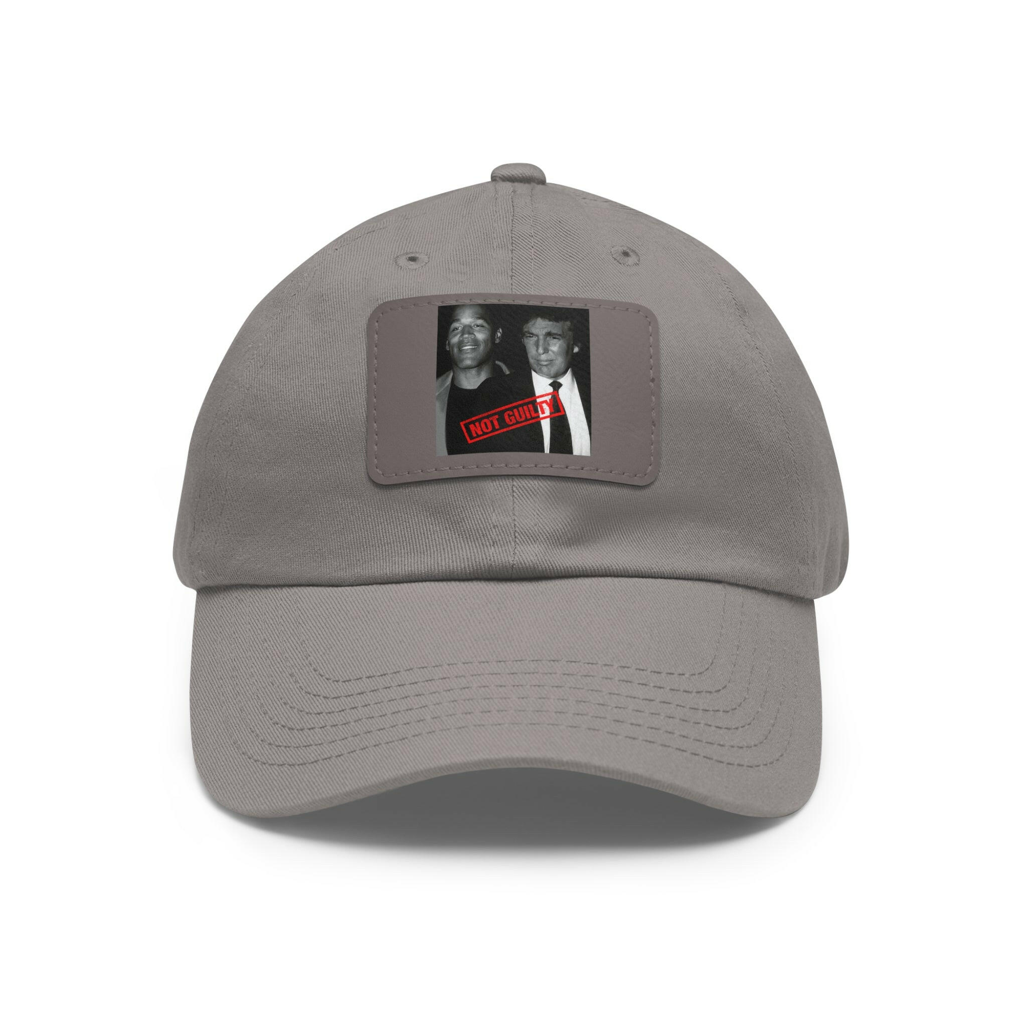 OJ Trump Not Guilty Dad Hat with Leather Patch (Rectangle)