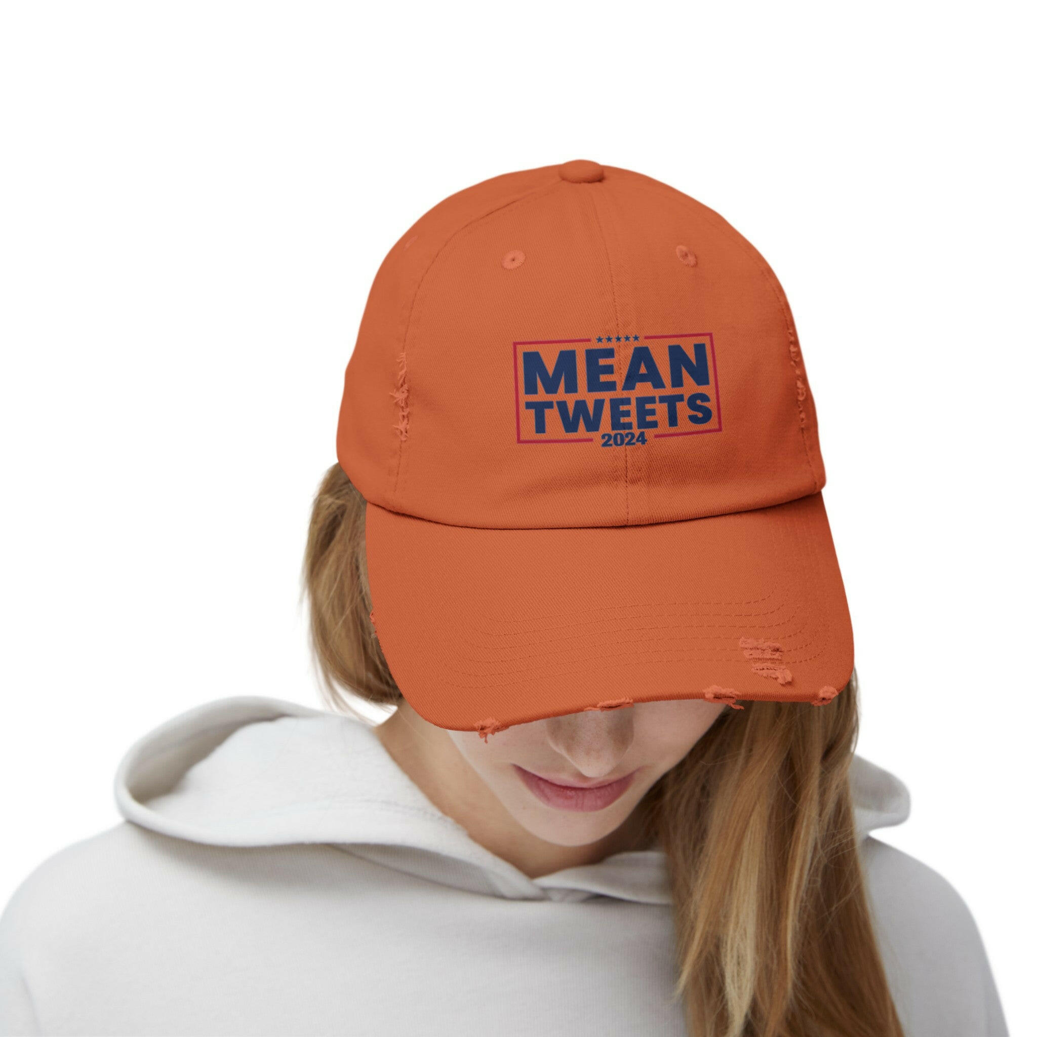 Mean Tweets Unisex Distressed Cap