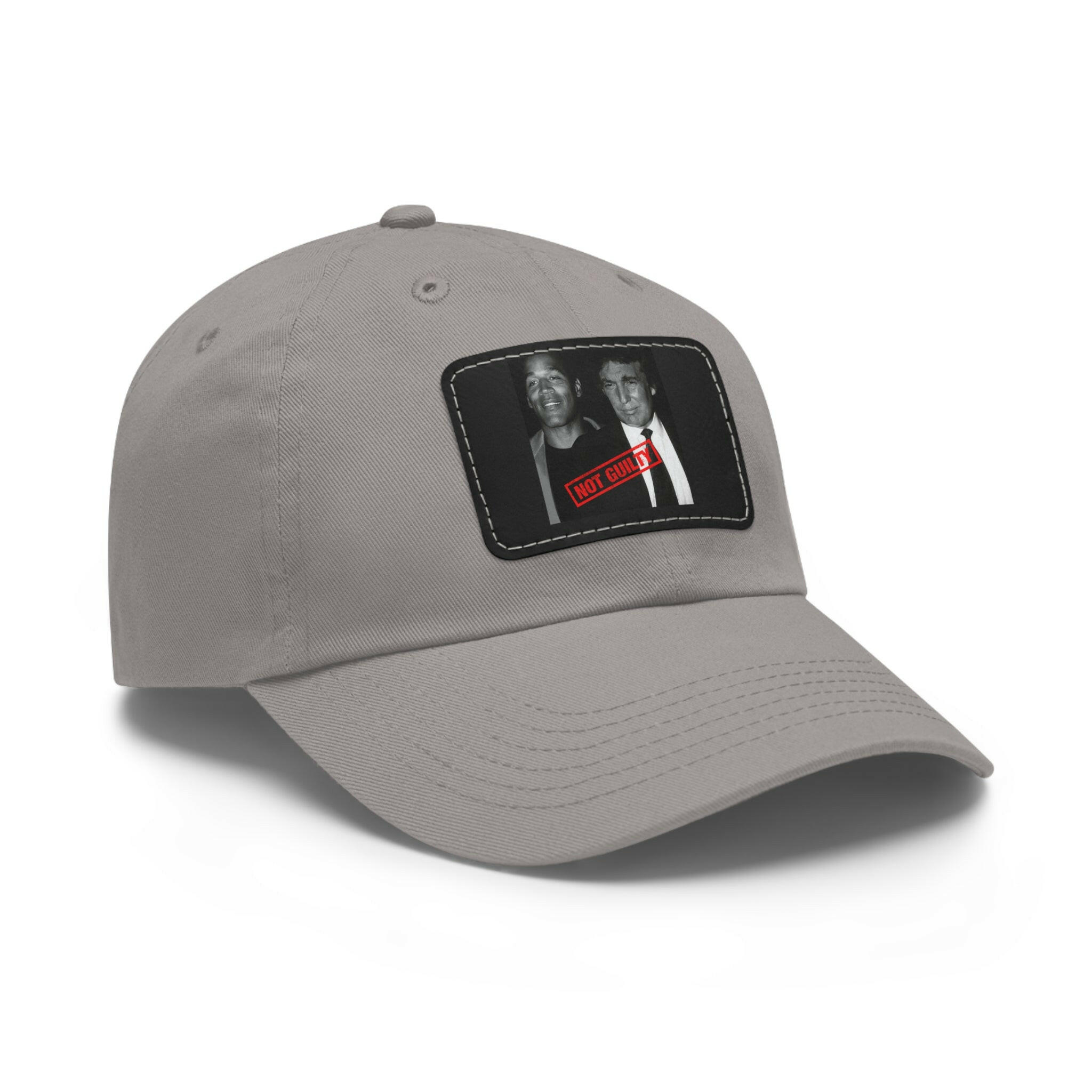 OJ Trump Not Guilty Dad Hat with Leather Patch (Rectangle)