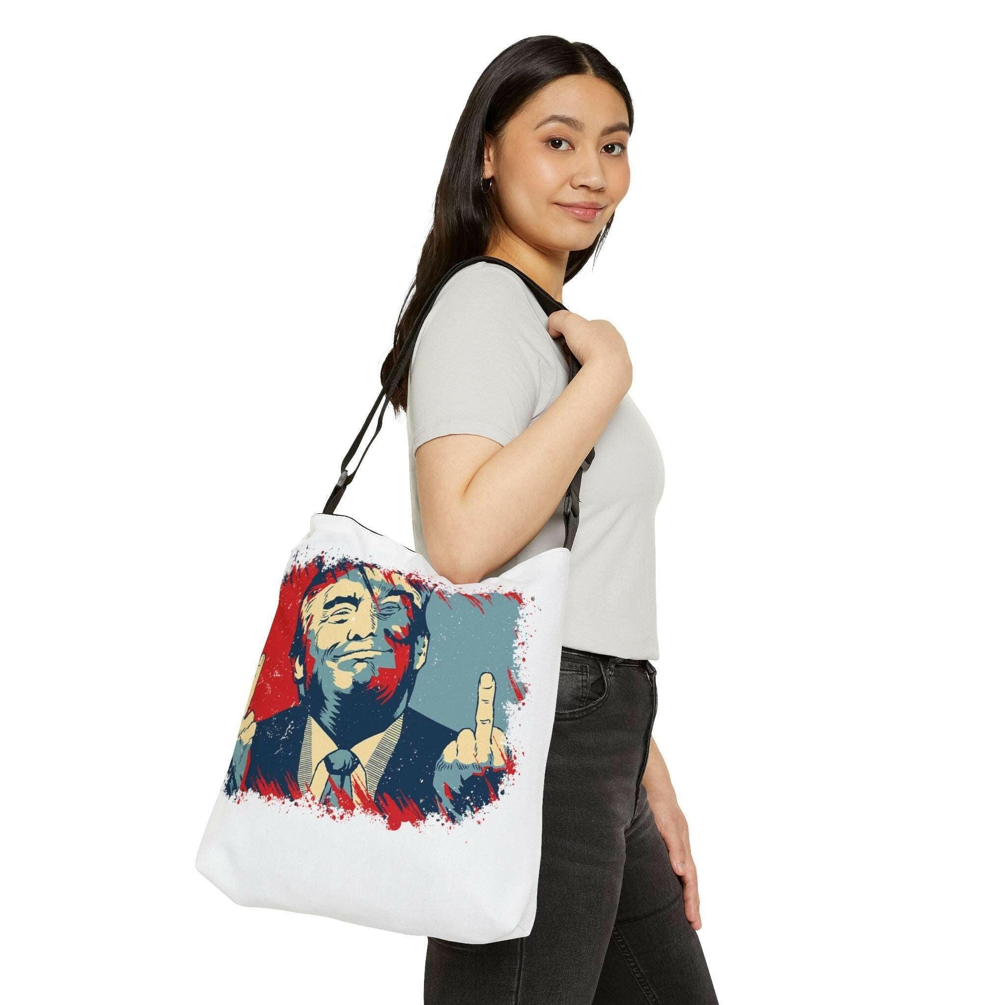 Trump 2024 Bold Defiance Adjustable Tote Bag