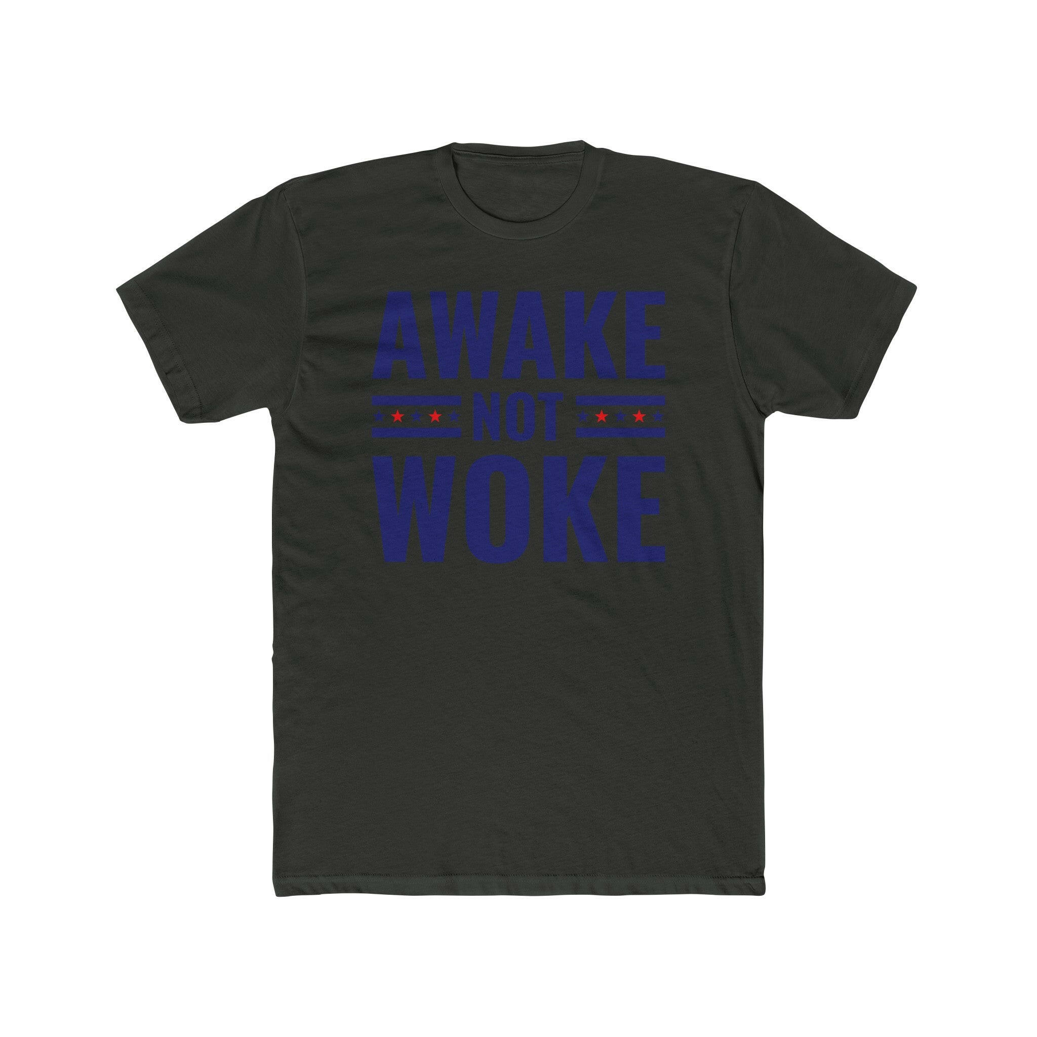 Awake Not Woke Men's Cotton Crew Tee