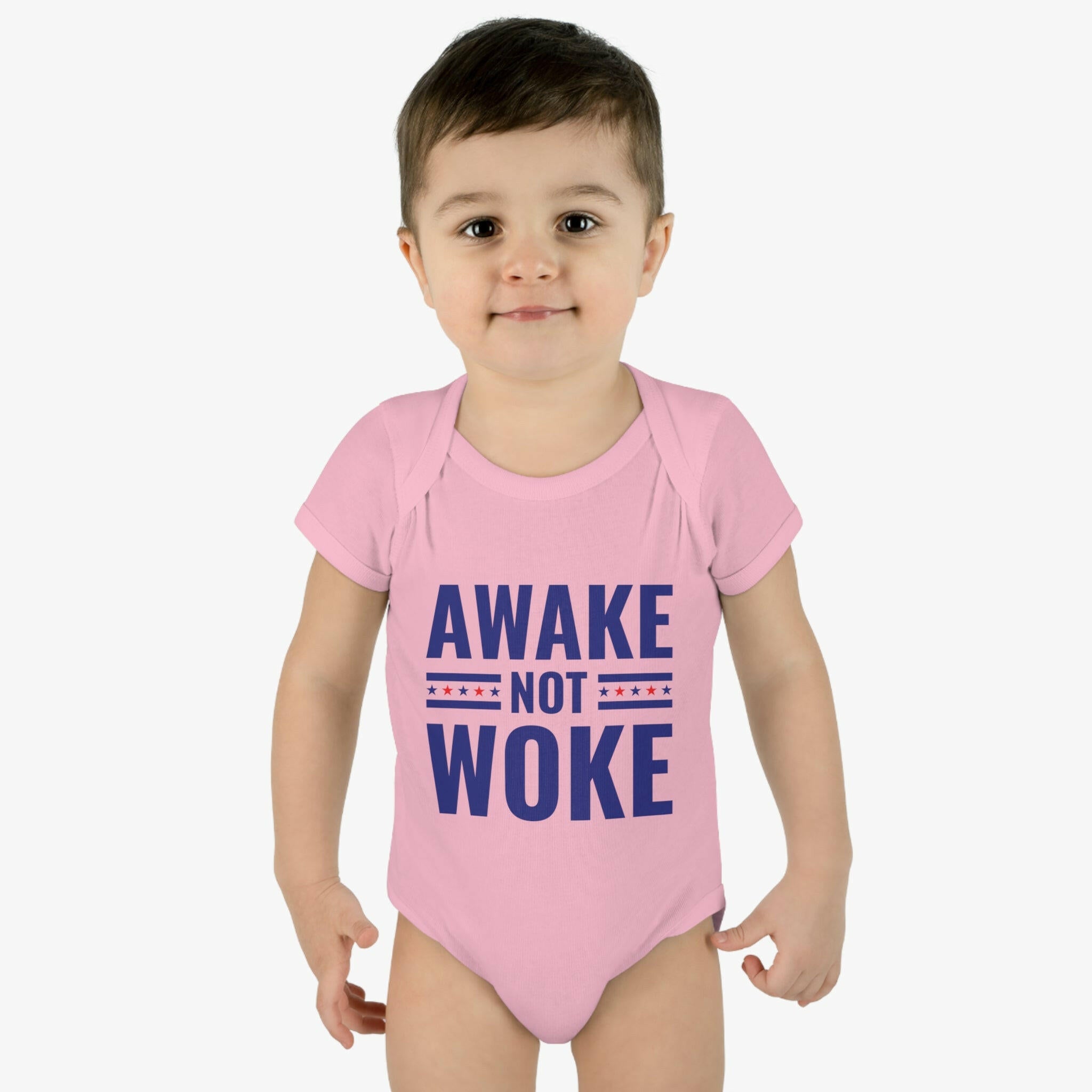 Awake Not Woke Infant Baby Rib Bodysuit