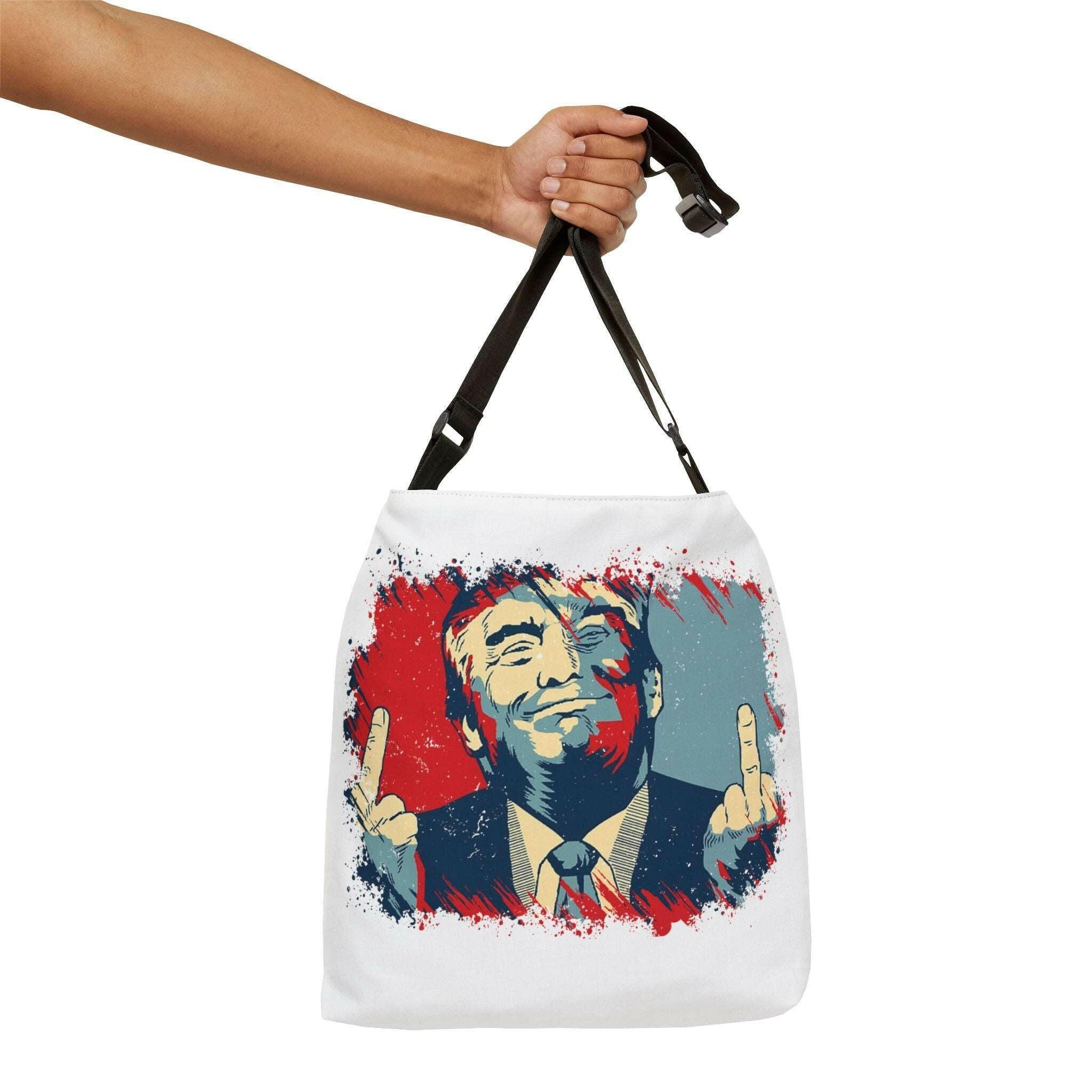 Trump 2024 Bold Defiance Adjustable Tote Bag