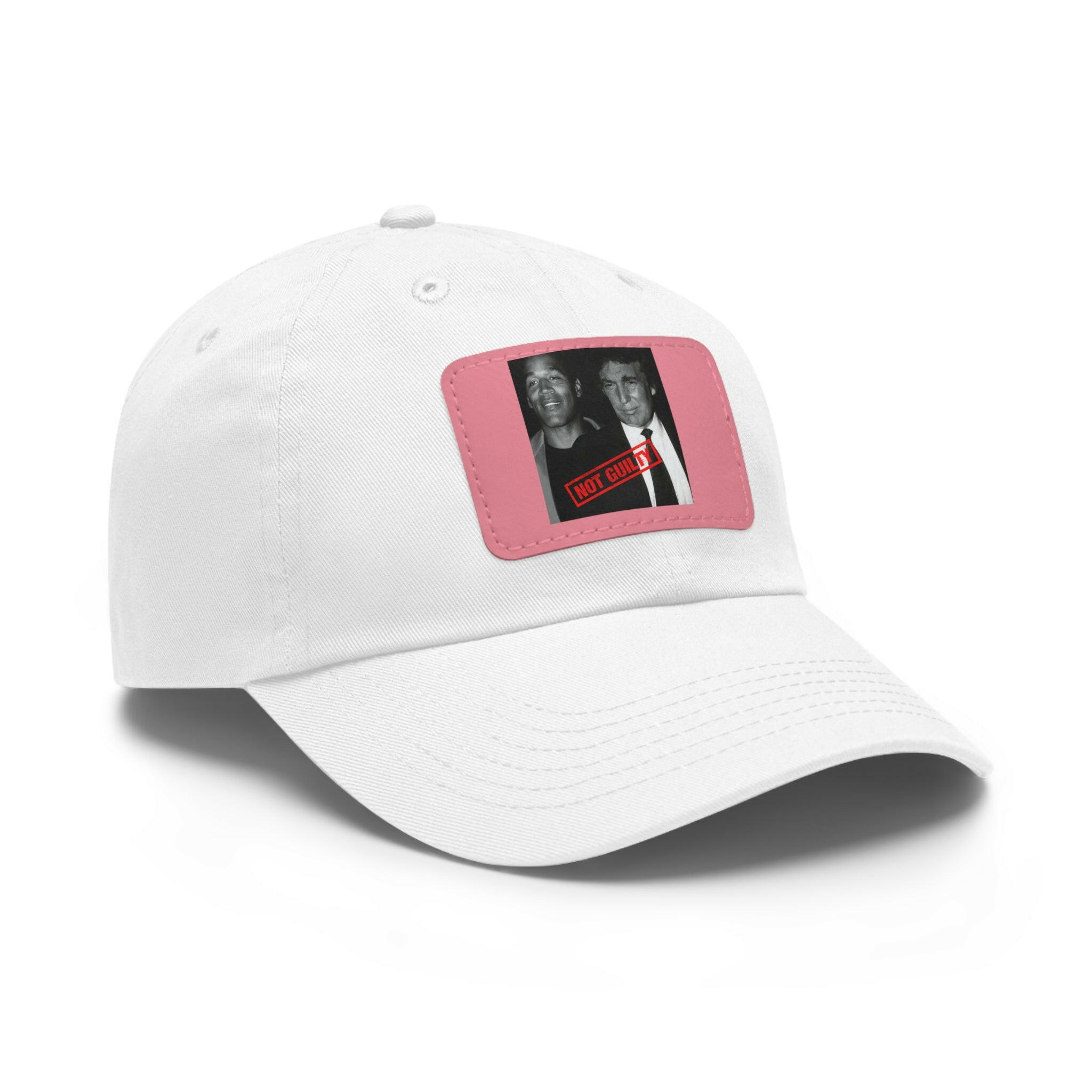 OJ Trump Not Guilty Dad Hat with Leather Patch (Rectangle)